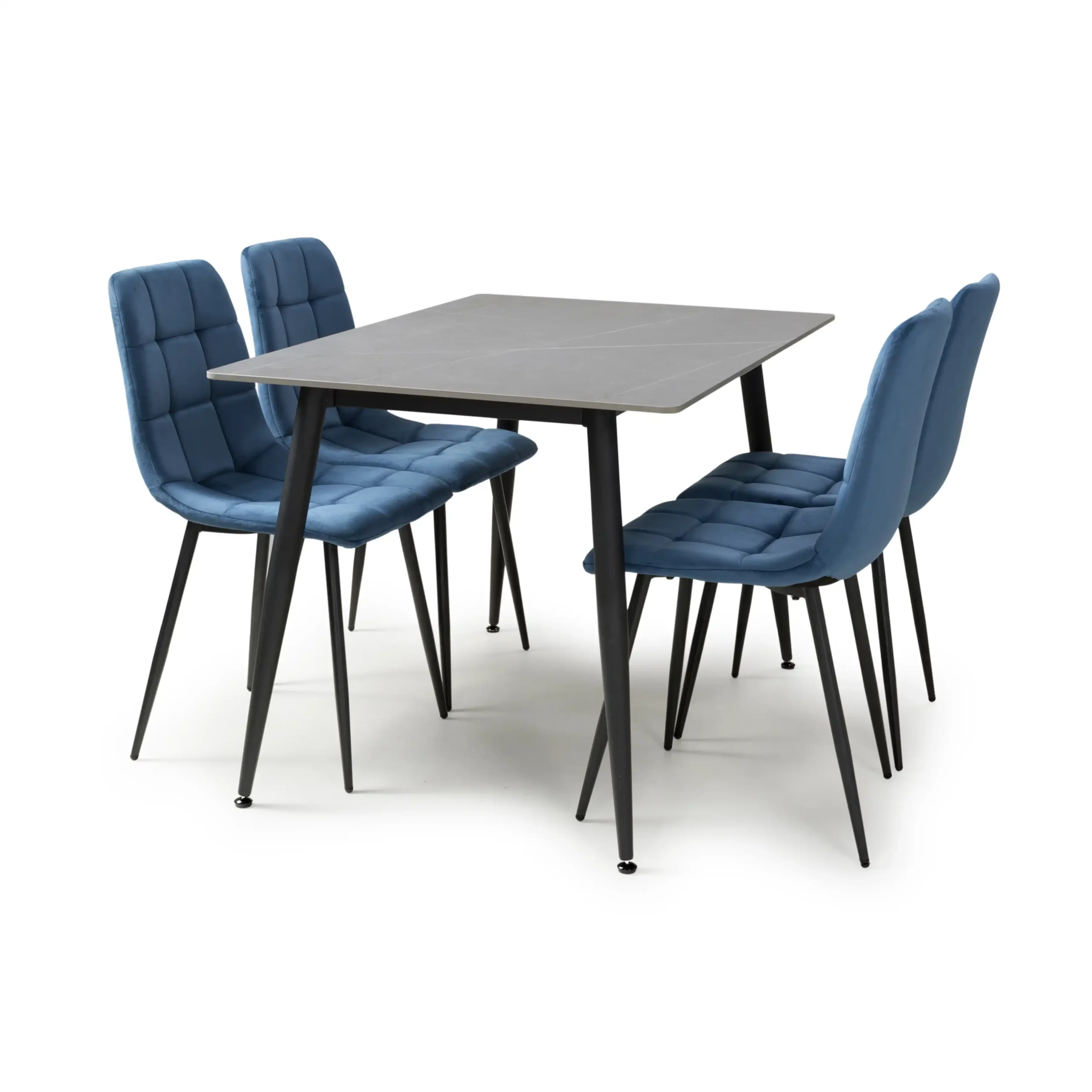 Monaco 1.2m Grey & 4 Madison Blue Dining Set