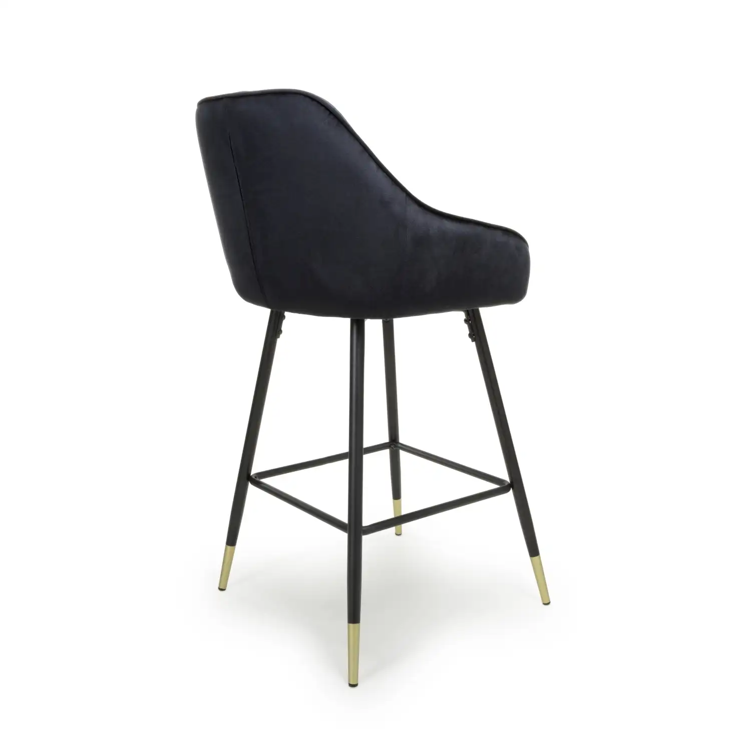 Savanna Brushed Velvet Black Bar Stool - Image 2