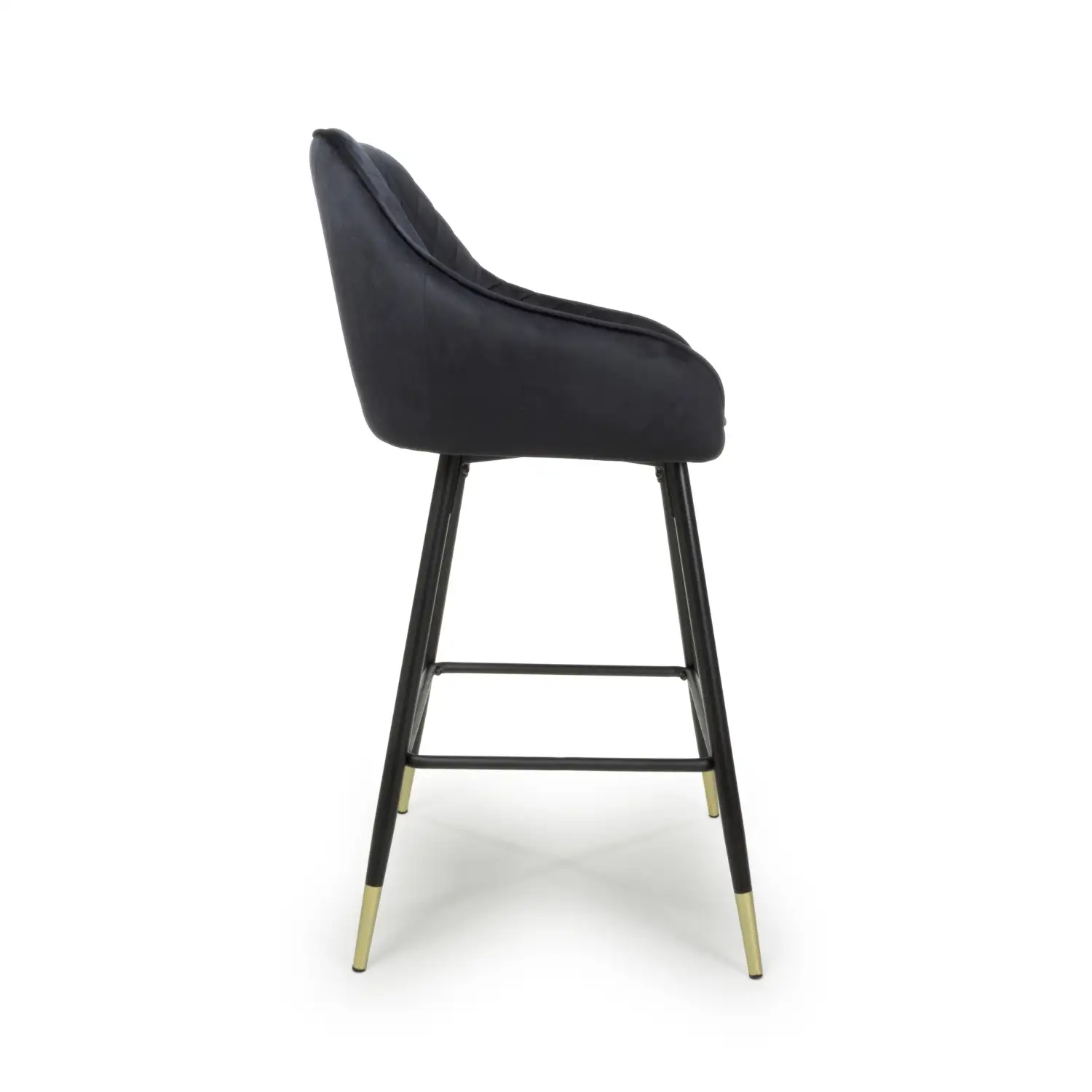 Savanna Brushed Velvet Black Bar Stool - Image 3