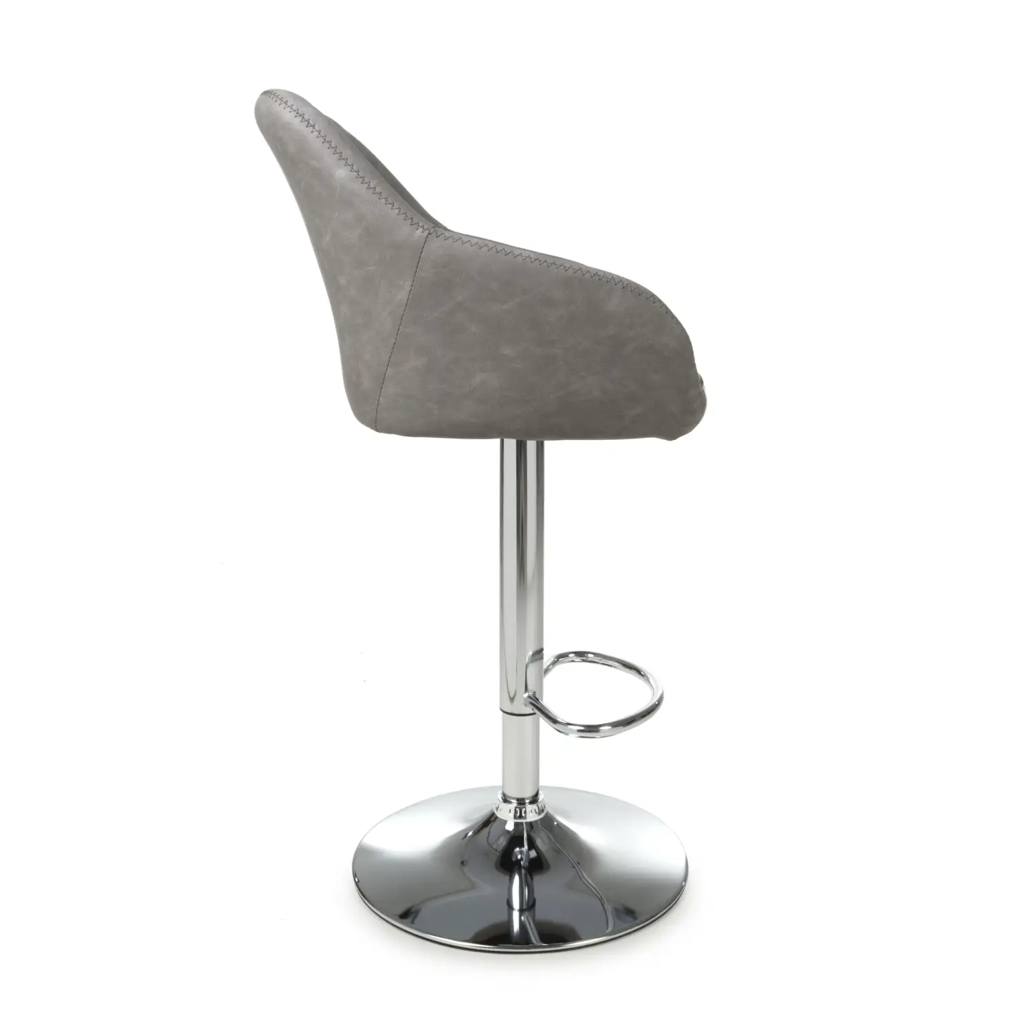 Serena Leather Effect Charcoal Bar Stool - Image 3