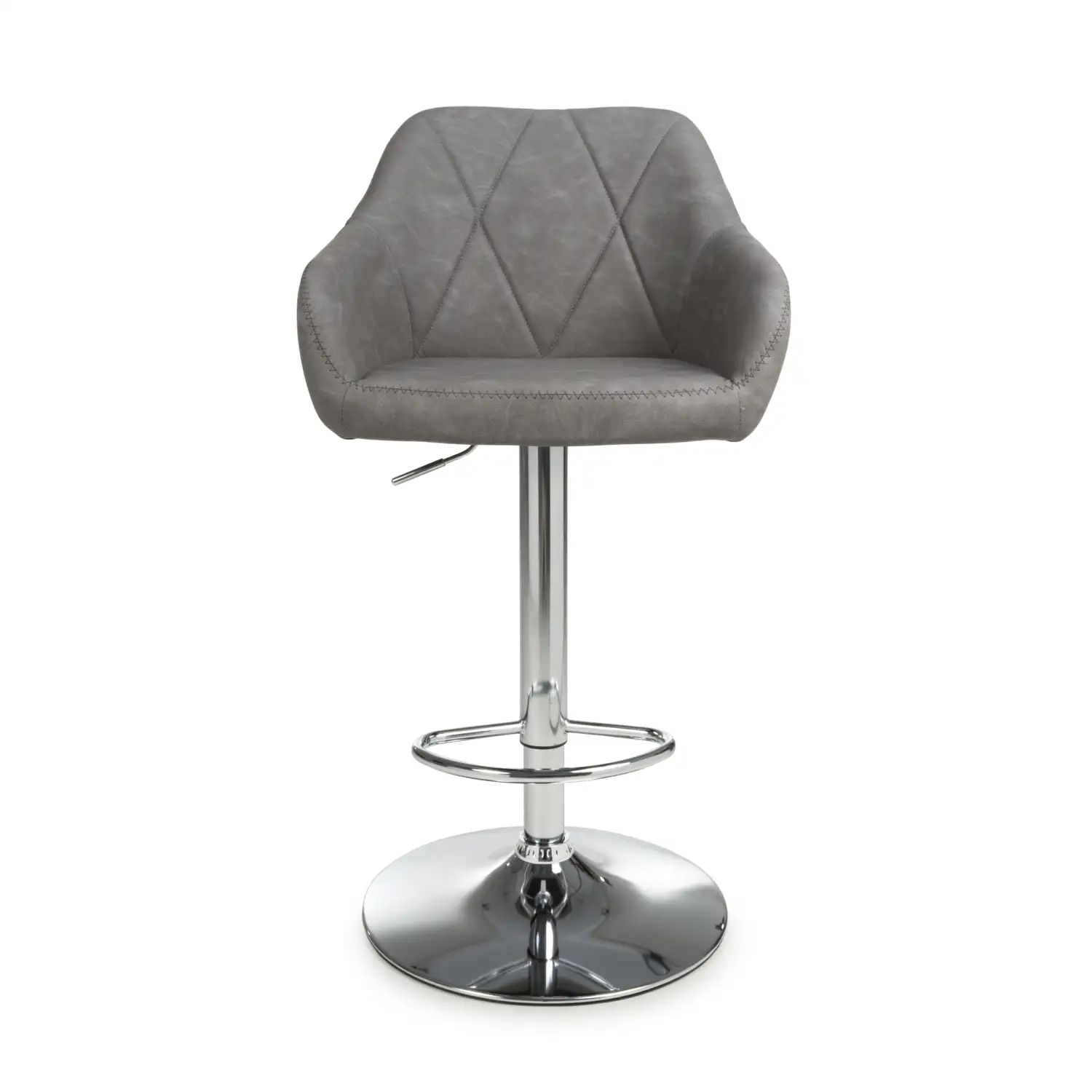 Serena Leather Effect Charcoal Bar Stool - Image 4