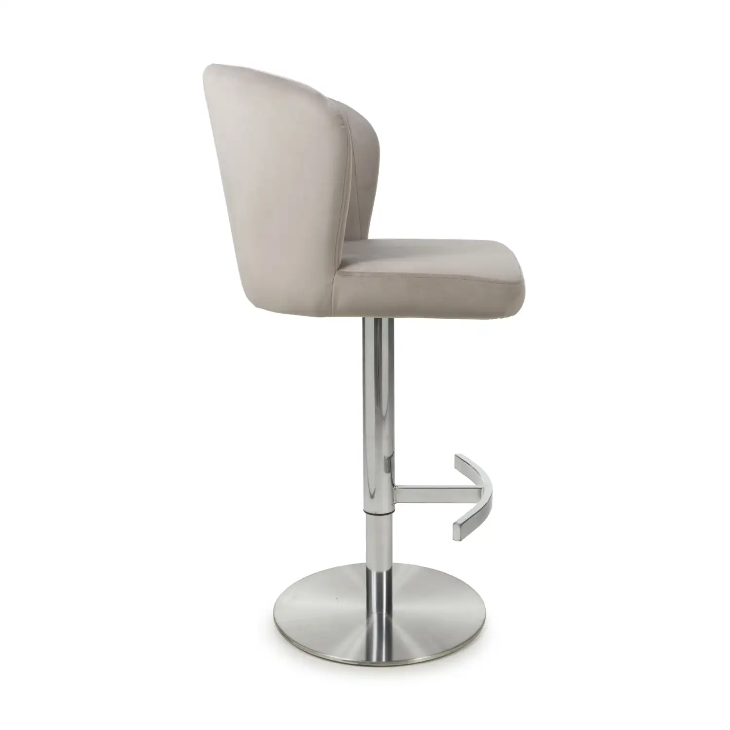Sigma Brushed Velvet Mink Bar Stool - Image 3