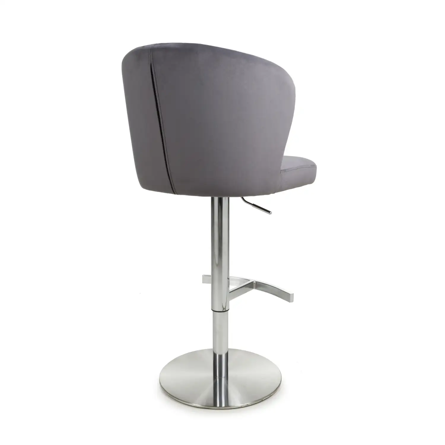 Sigma Brushed Velvet Grey Bar Stool - Image 2