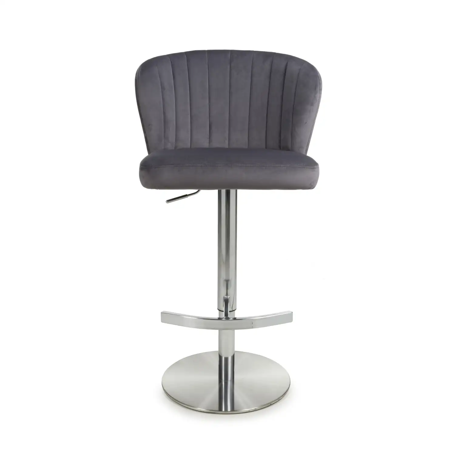 Sigma Brushed Velvet Grey Bar Stool - Image 4
