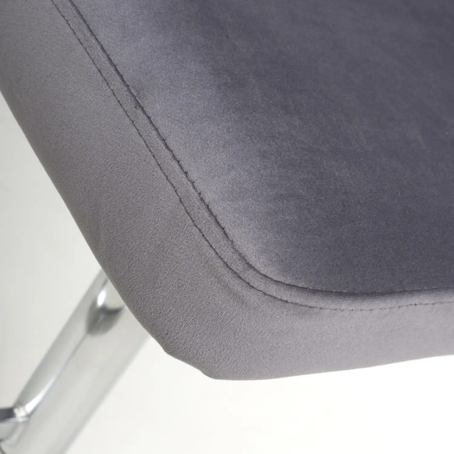 Sigma Brushed Velvet Grey Bar Stool - Image 7