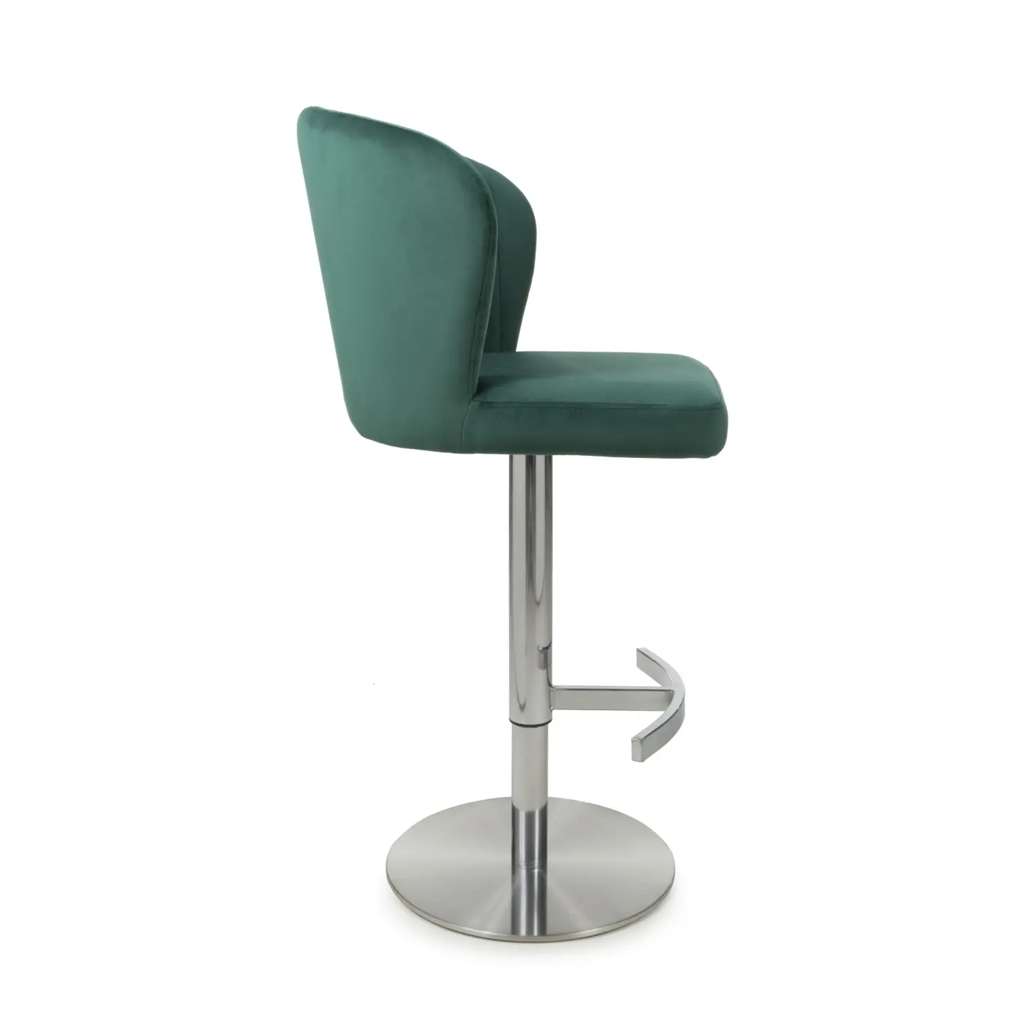 Sigma Brushed Velvet Green Bar Stool - Image 3