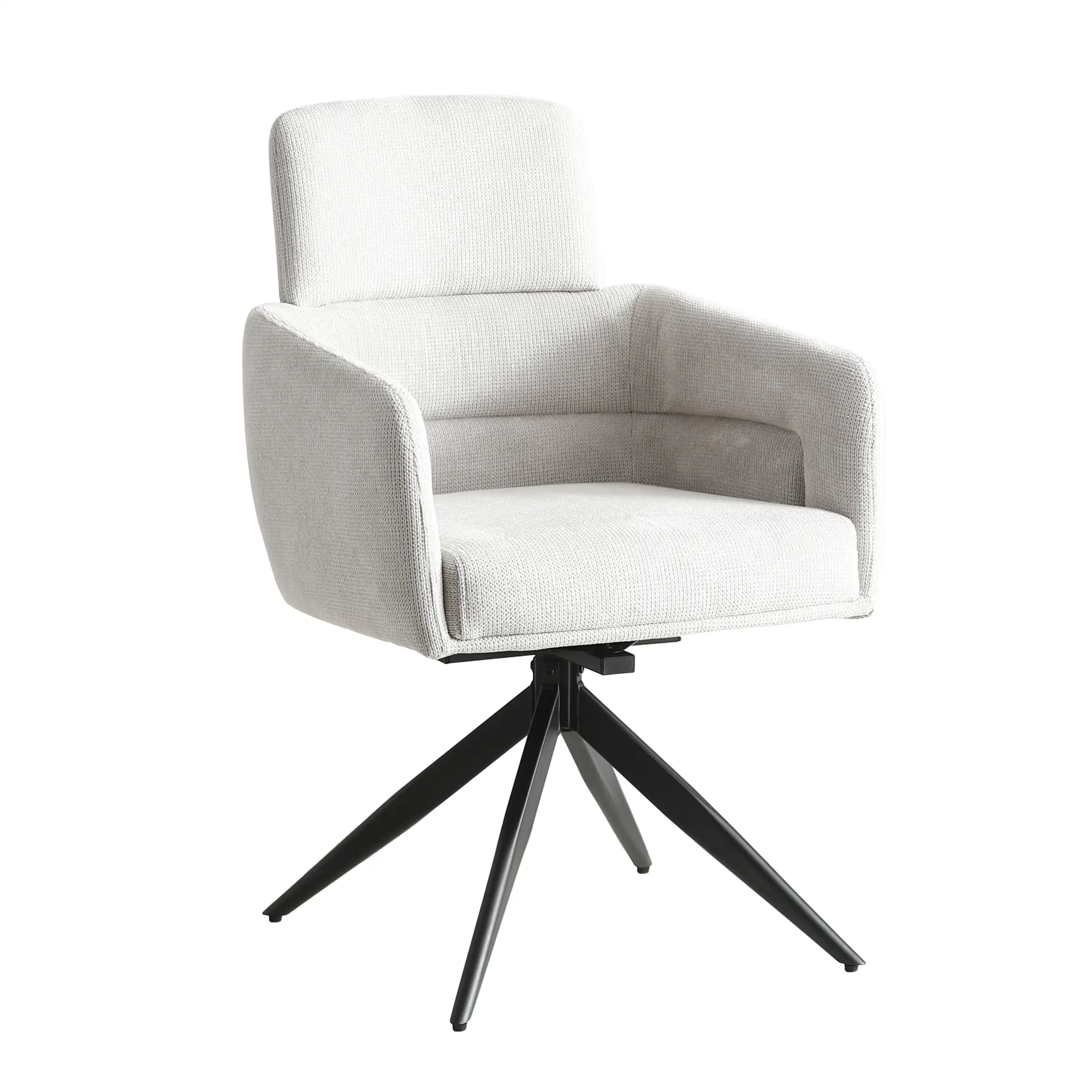 Polaris Corduroy White Swivel Chair