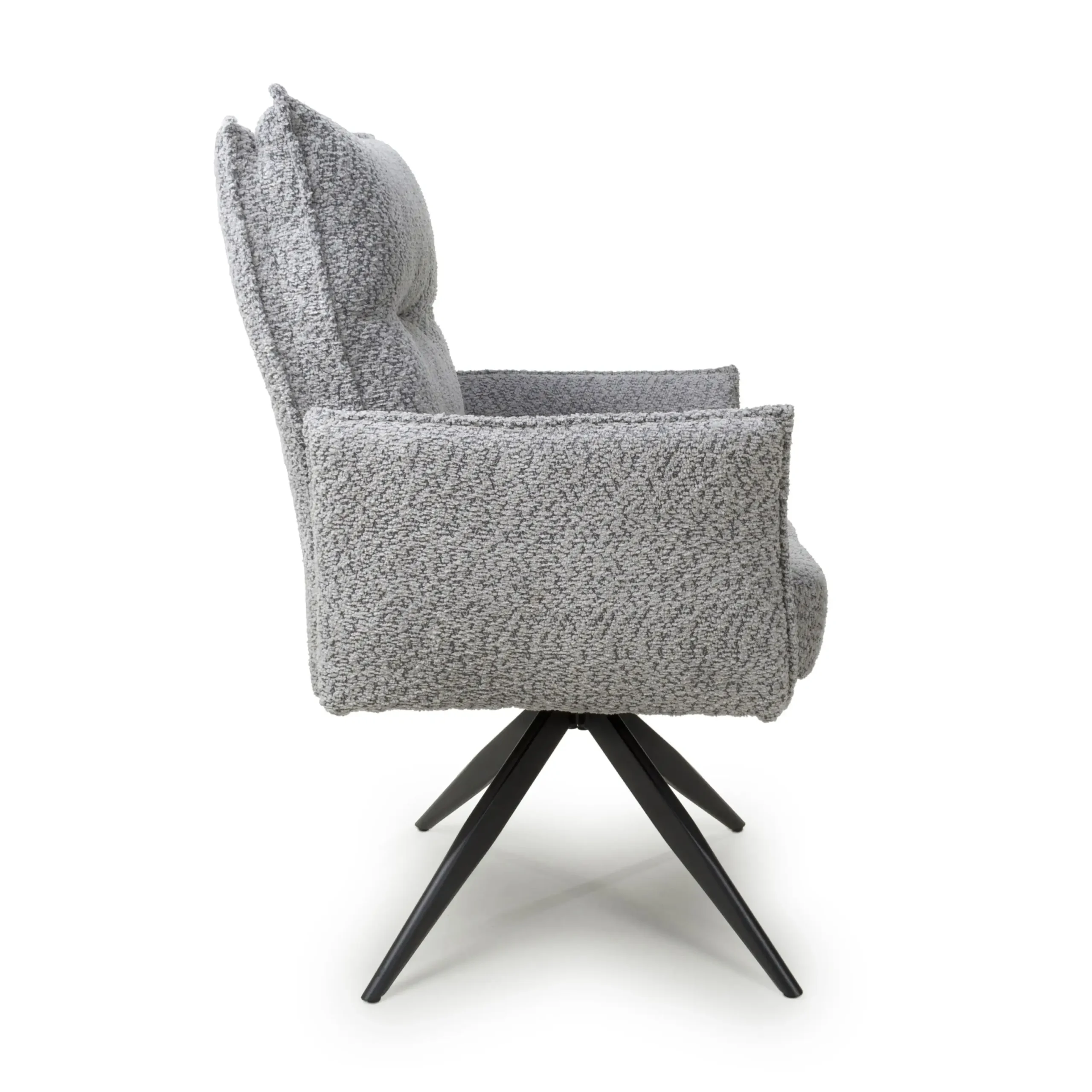 Brunswick Textured Chenille Effect Light Grey Swivel Chair - Image 3