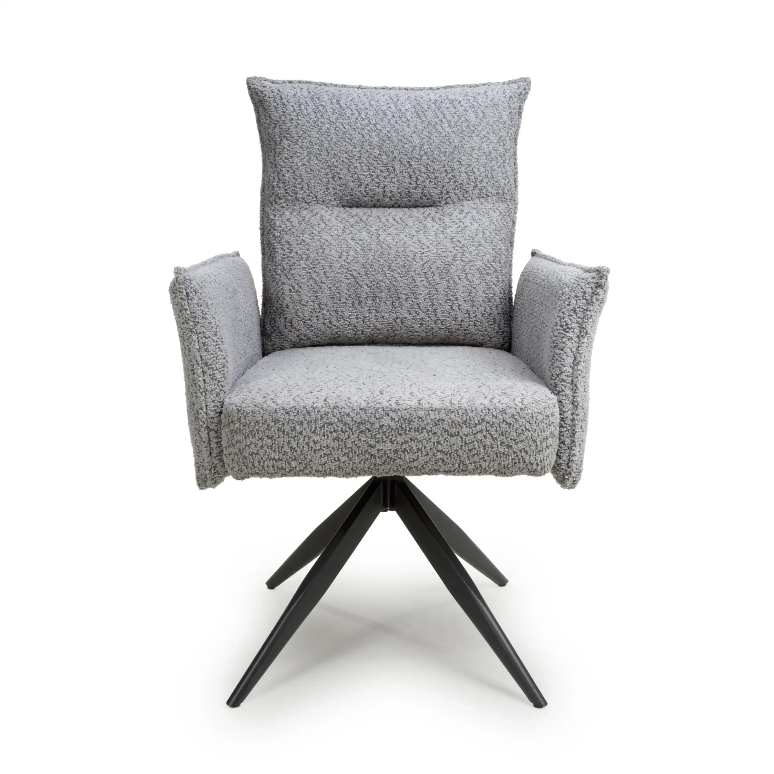 Brunswick Textured Chenille Effect Light Grey Swivel Chair - Image 4