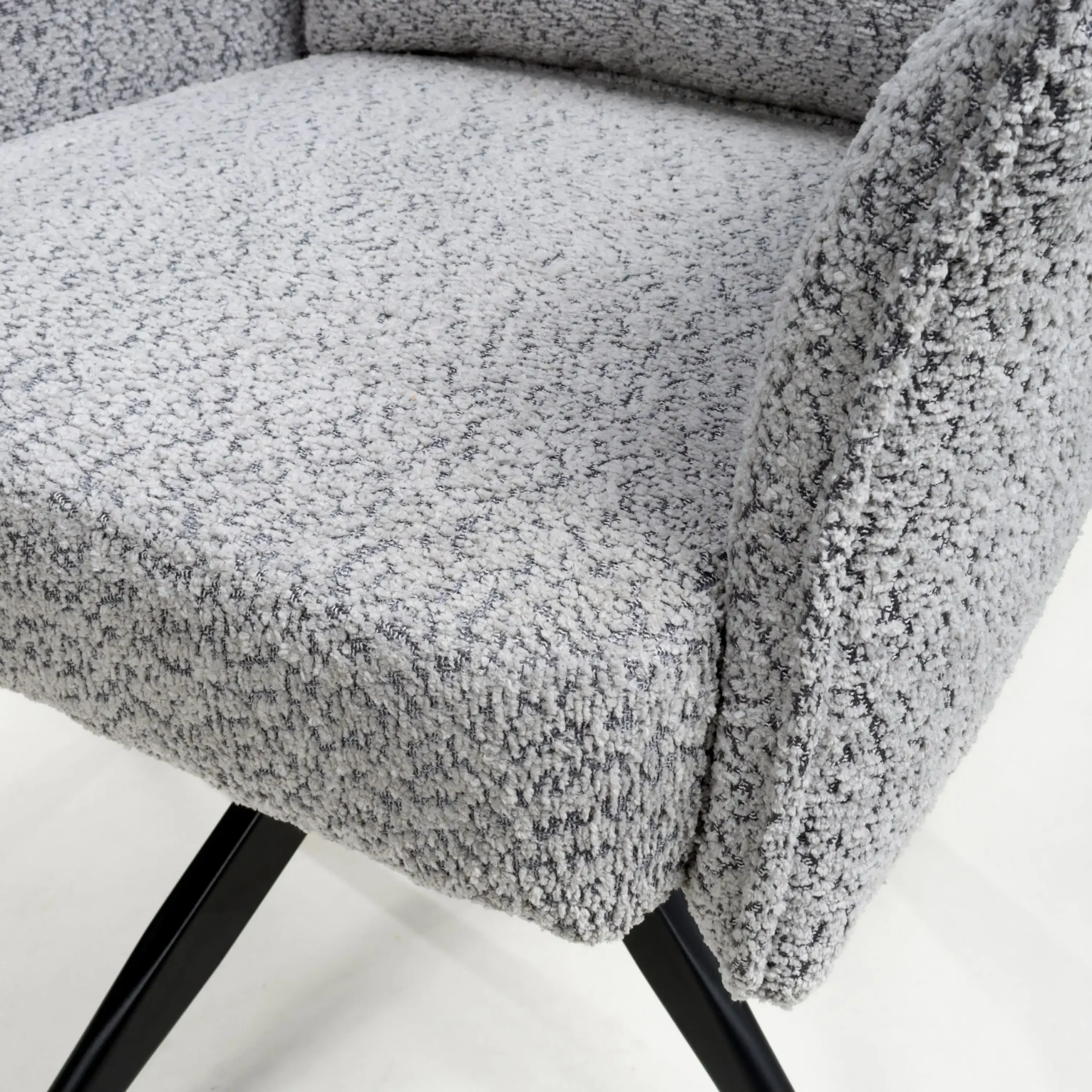 Brunswick Textured Chenille Effect Light Grey Swivel Chair - Image 6