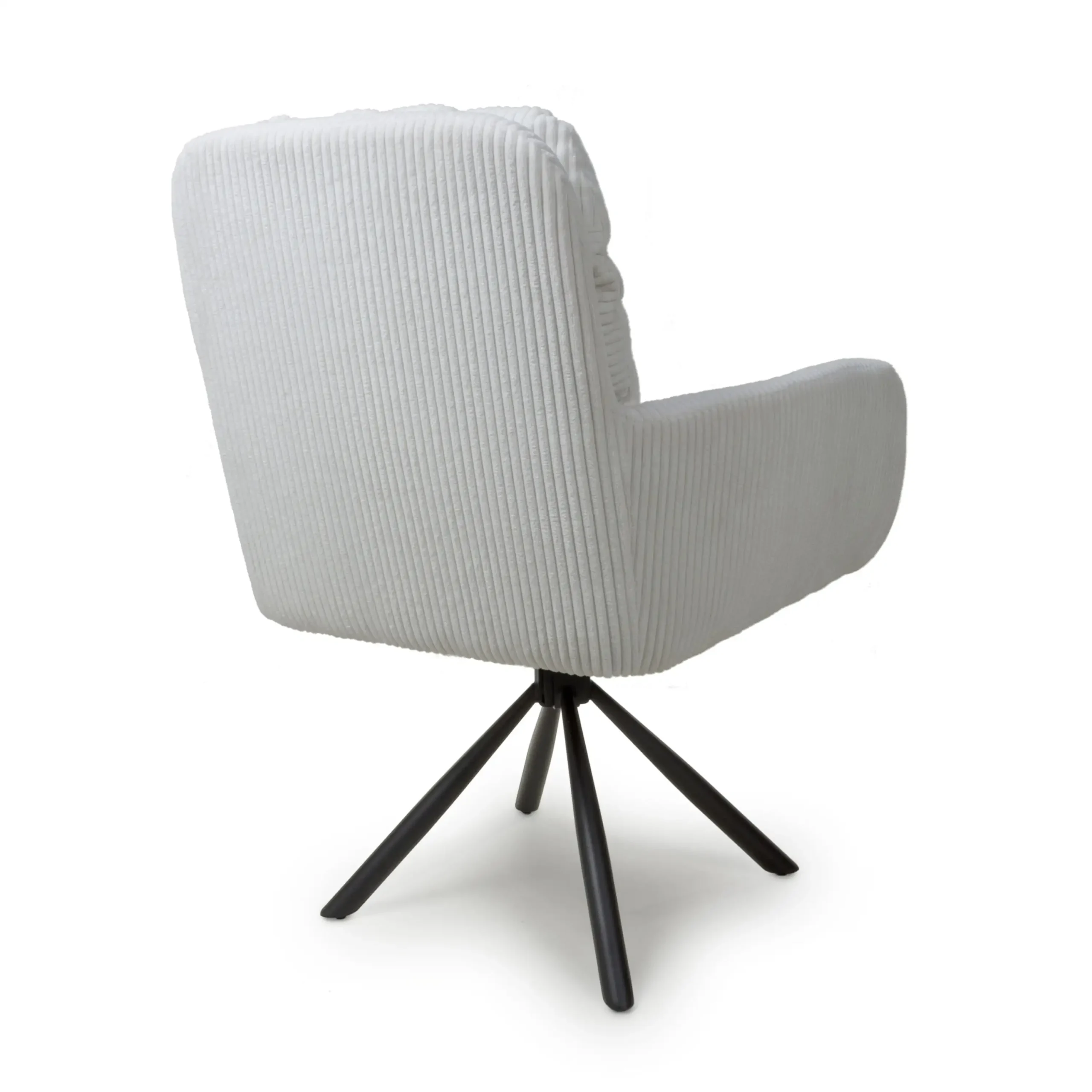 Cassidy Corduroy White Swivel Chair - Image 2