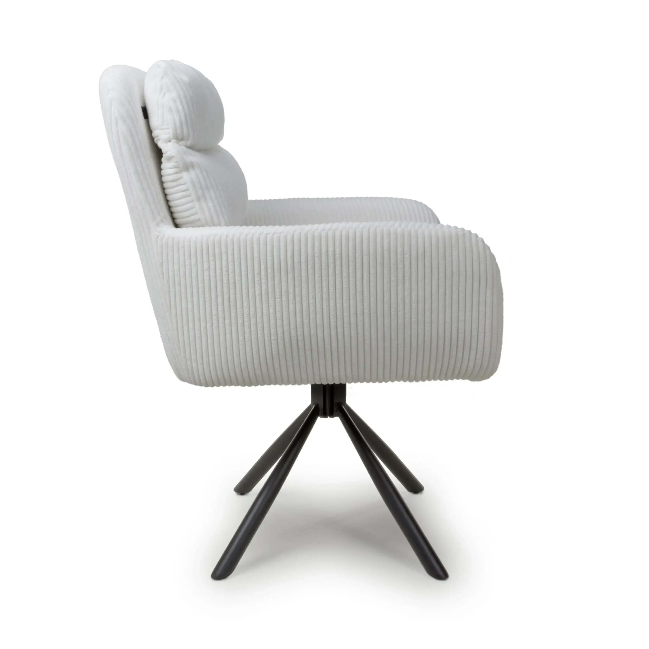 Cassidy Corduroy White Swivel Chair - Image 3