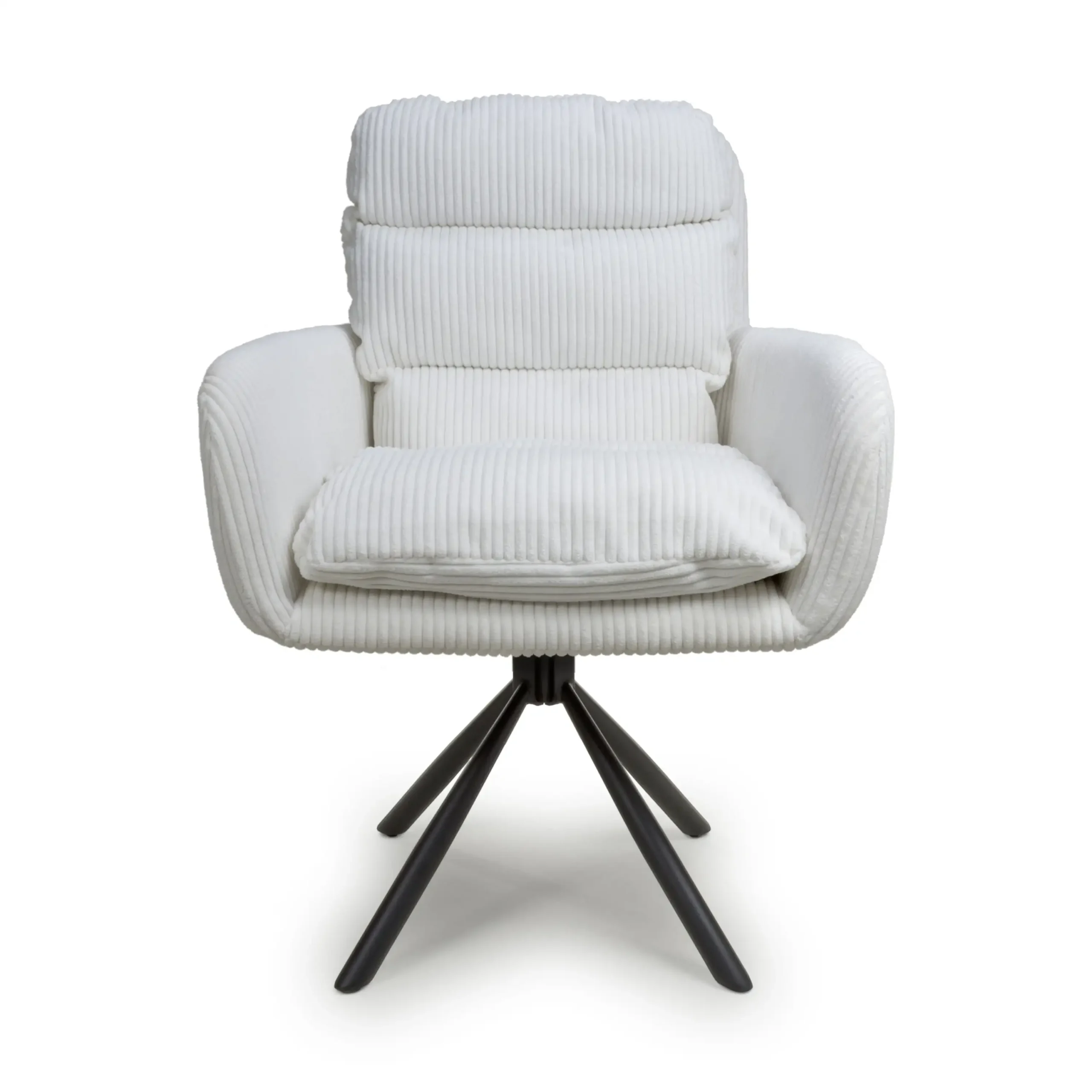 Cassidy Corduroy White Swivel Chair - Image 4