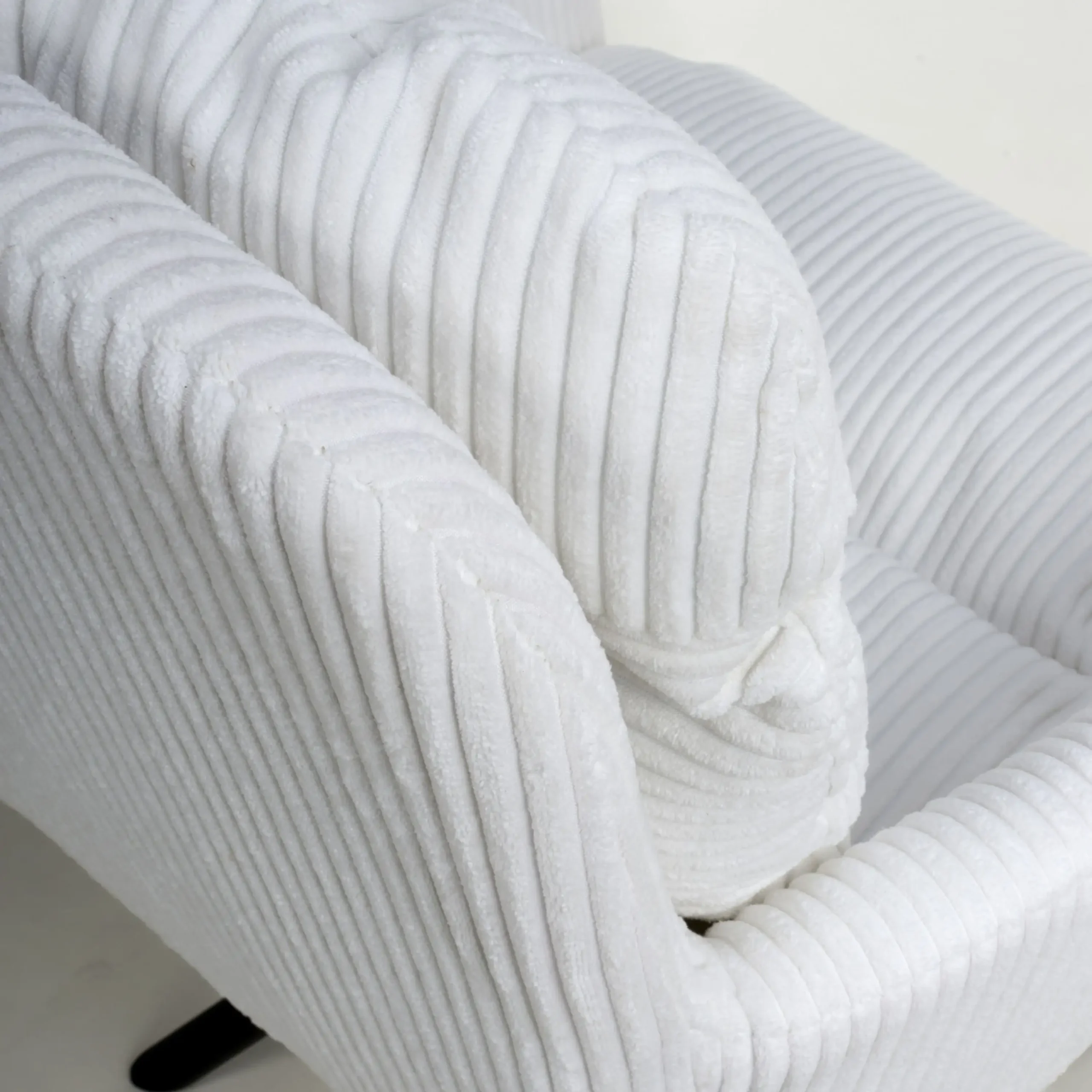 Cassidy Corduroy White Swivel Chair - Image 8
