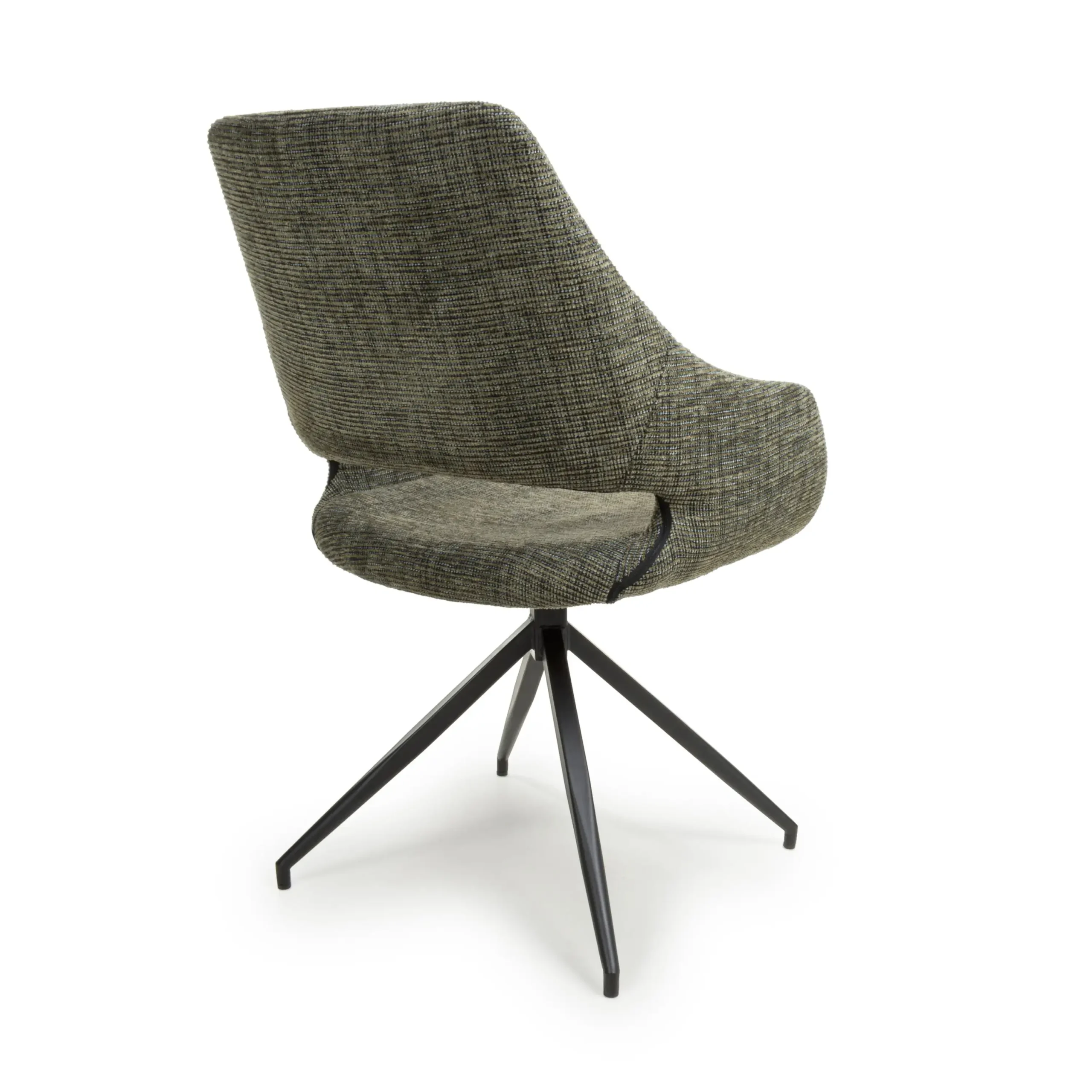 Aztec Tweed Green Swivel Dining Chair - Image 2