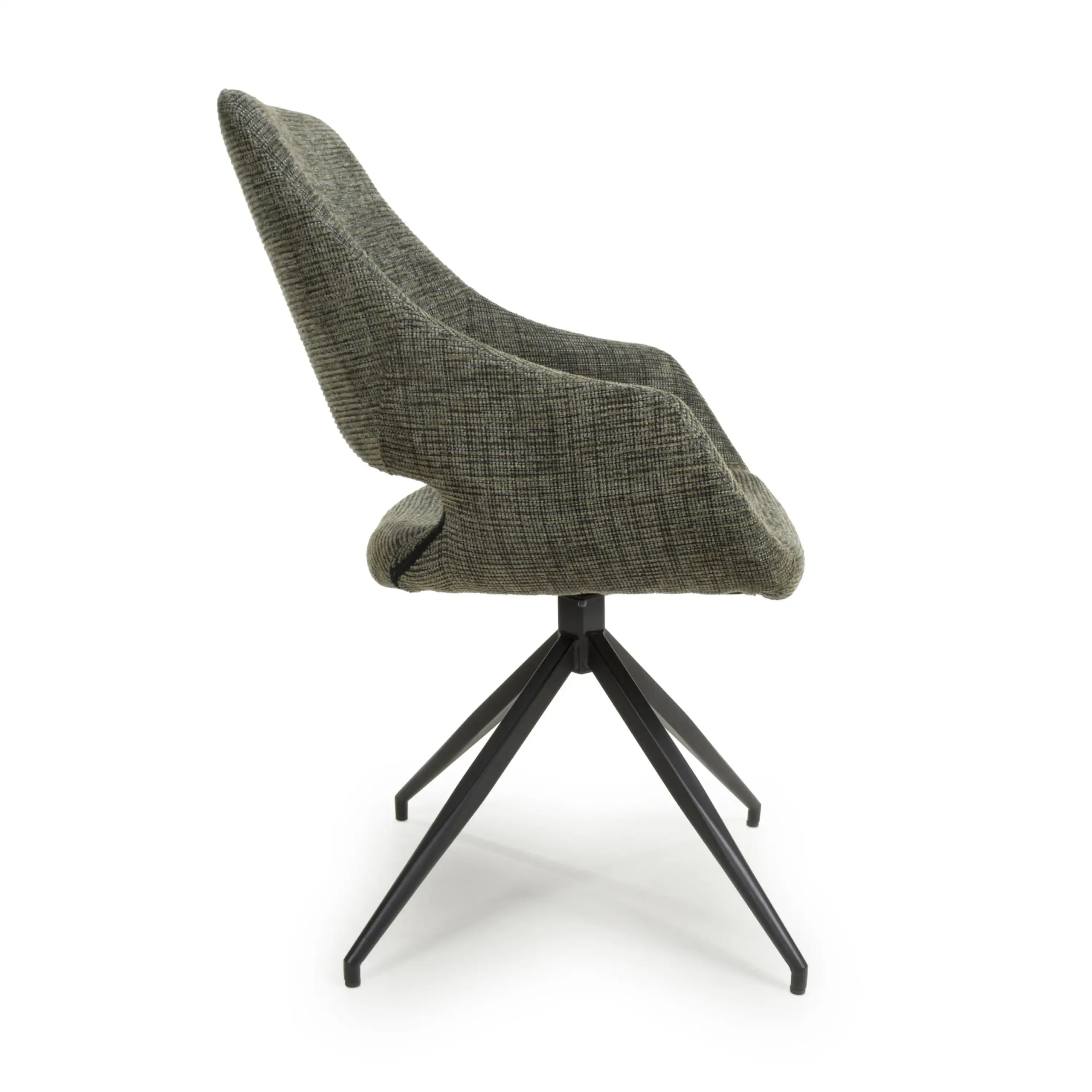 Aztec Tweed Green Swivel Dining Chair - Image 3