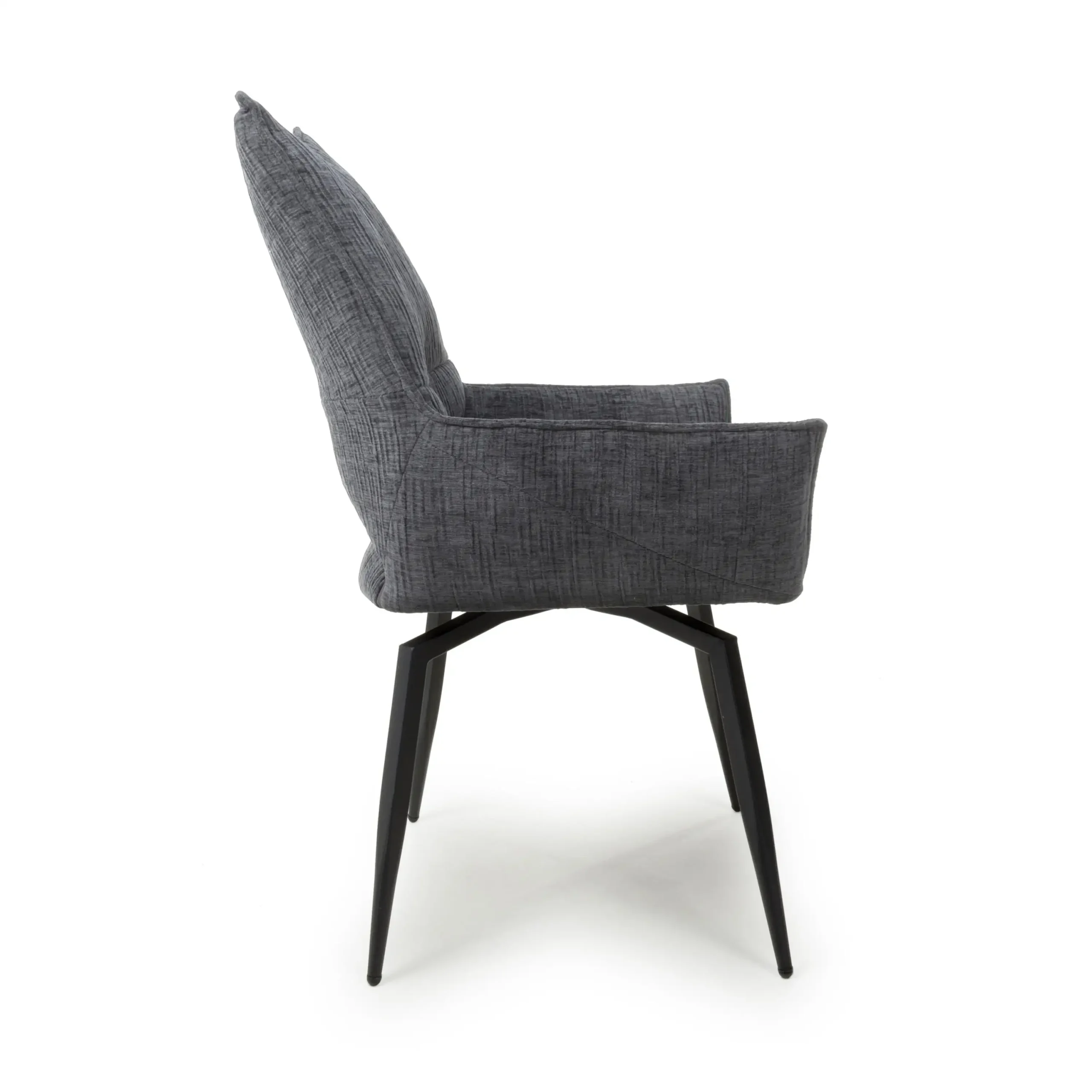 Dakar Textured Effect Dark Grey Swivel Chair - Image 3