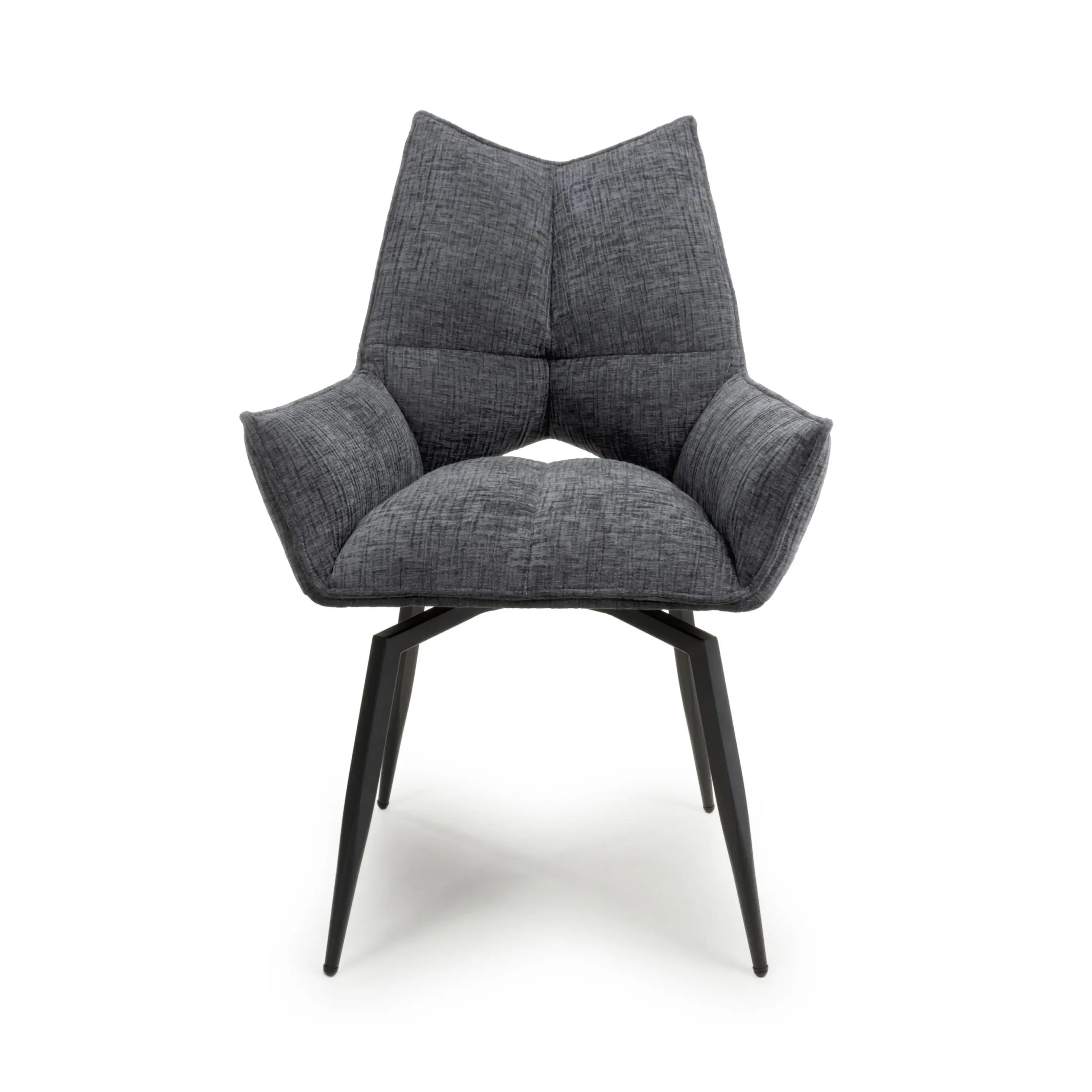 Dakar Textured Effect Dark Grey Swivel Chair - Image 4