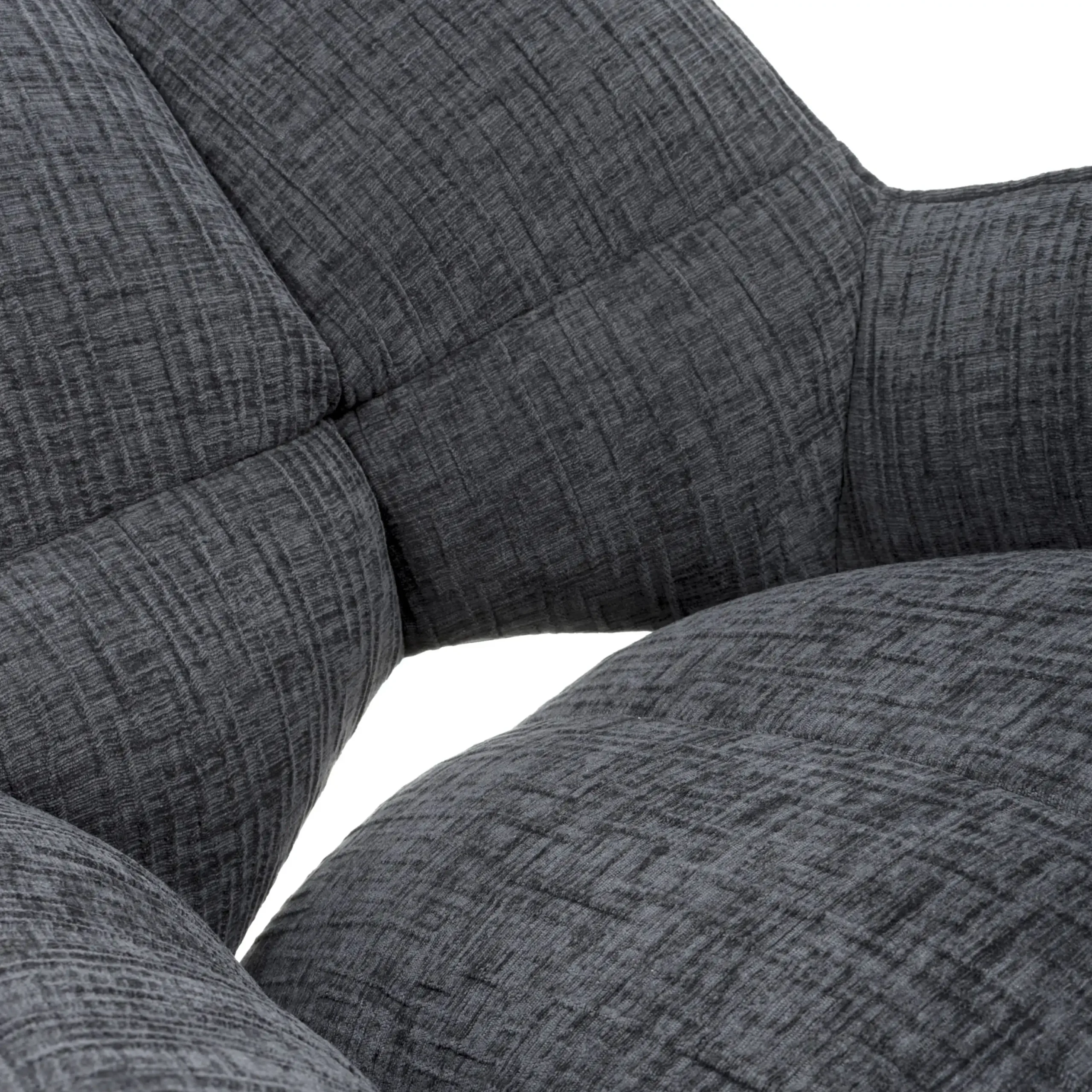 Dakar Textured Effect Dark Grey Swivel Chair - Image 7