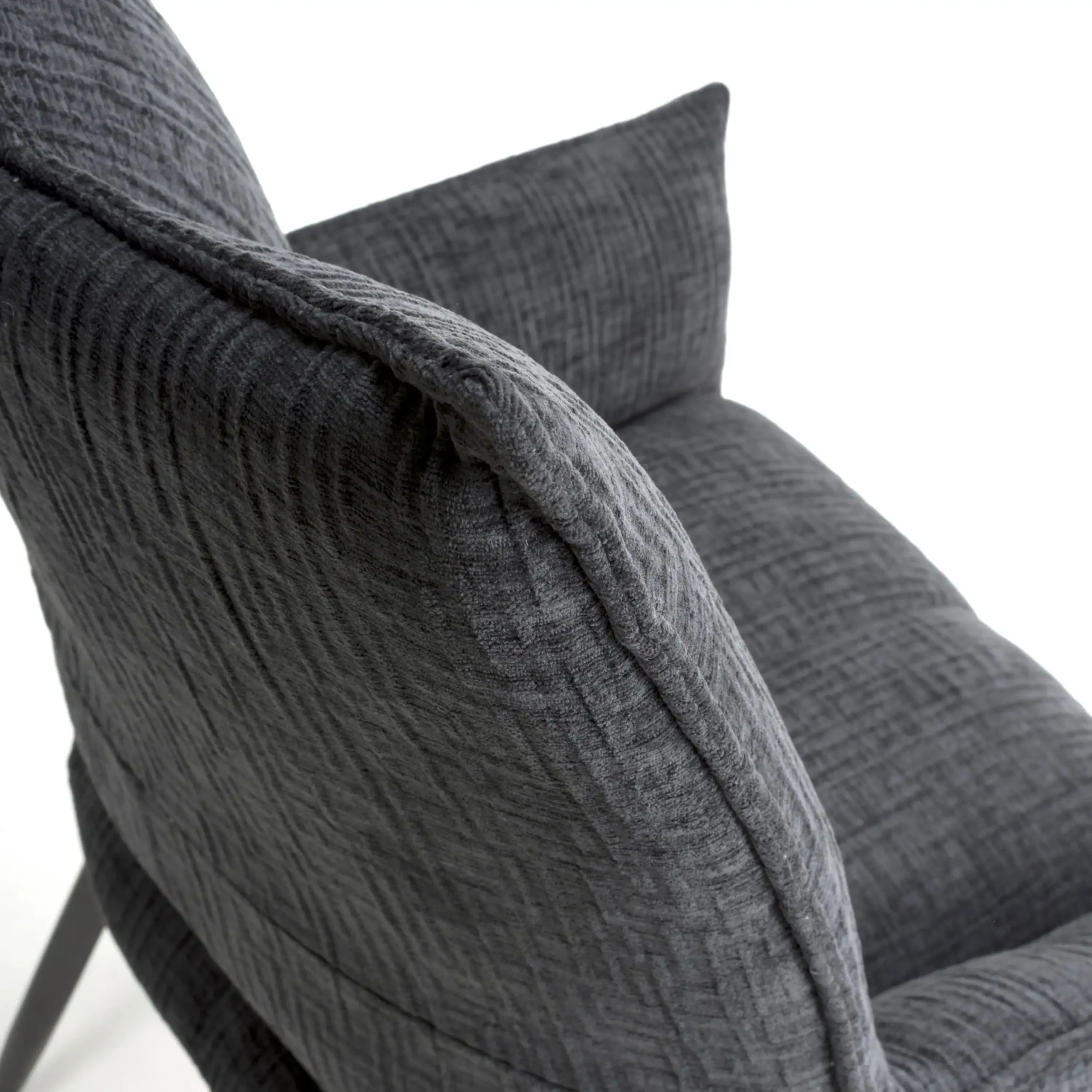 Dakar Textured Effect Dark Grey Swivel Chair - Image 8