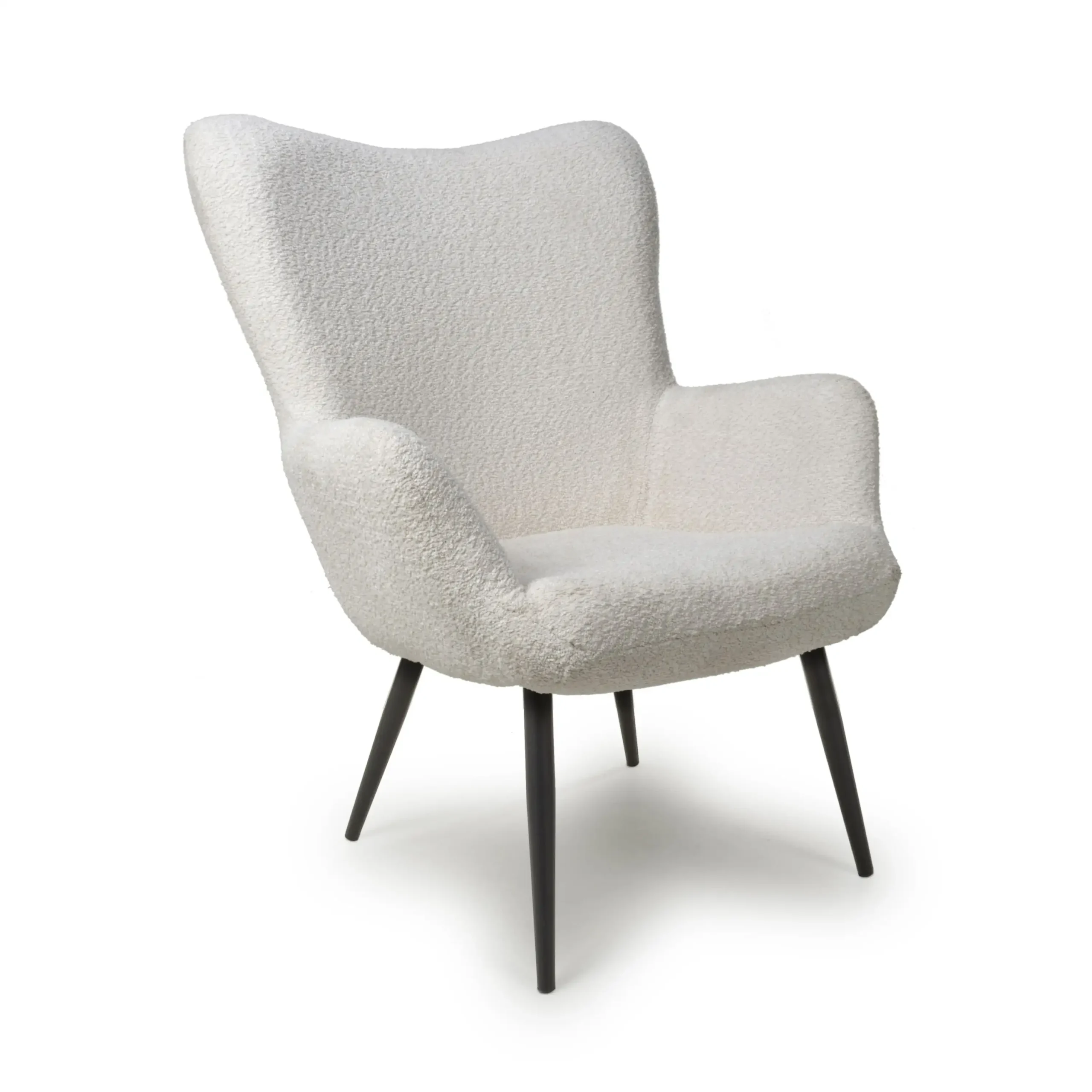Bordeaux Textured Chenille Effect White Armchair