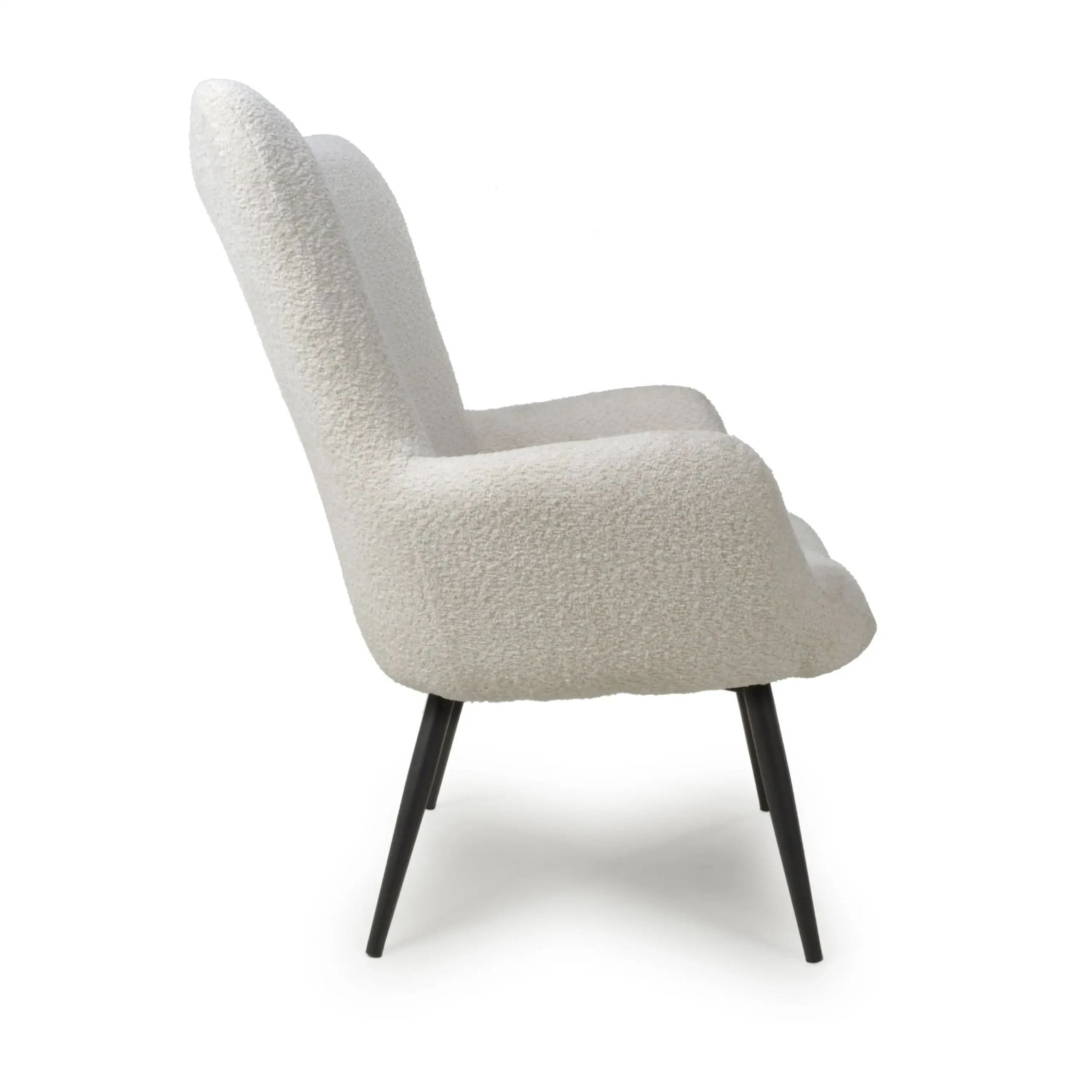Bordeaux Textured Chenille Effect White Armchair - Image 3