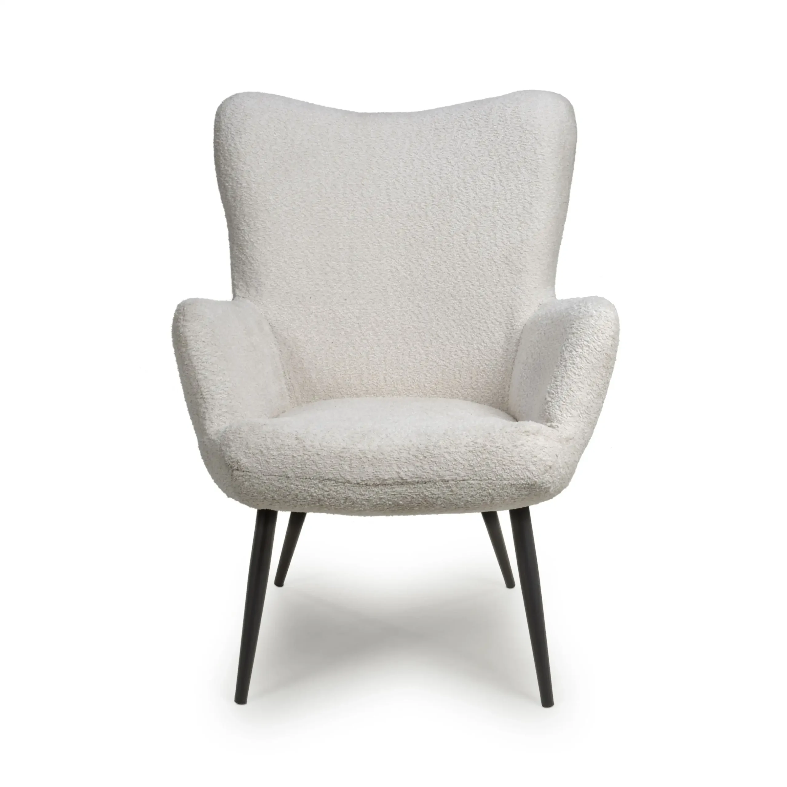 Bordeaux Textured Chenille Effect White Armchair - Image 4