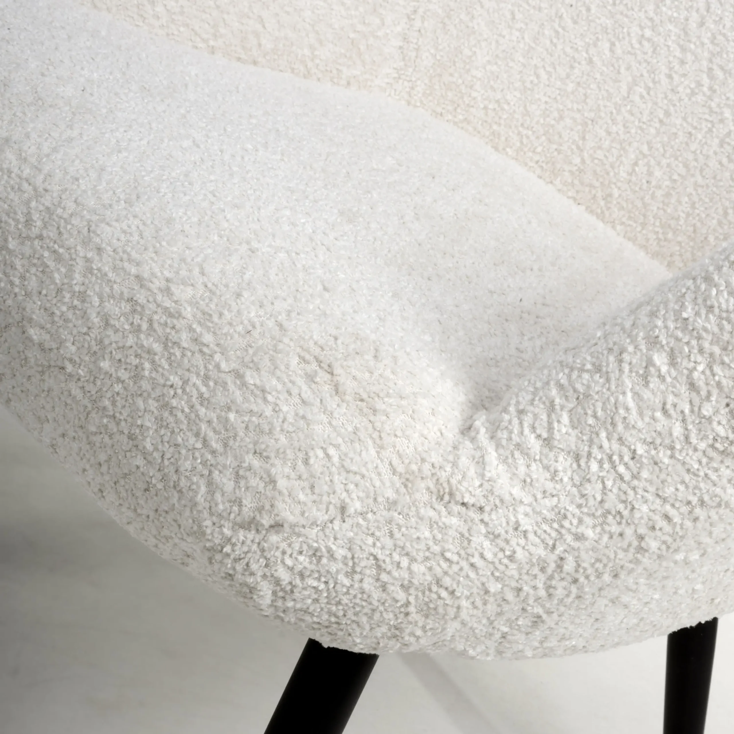 Bordeaux Textured Chenille Effect White Armchair - Image 6