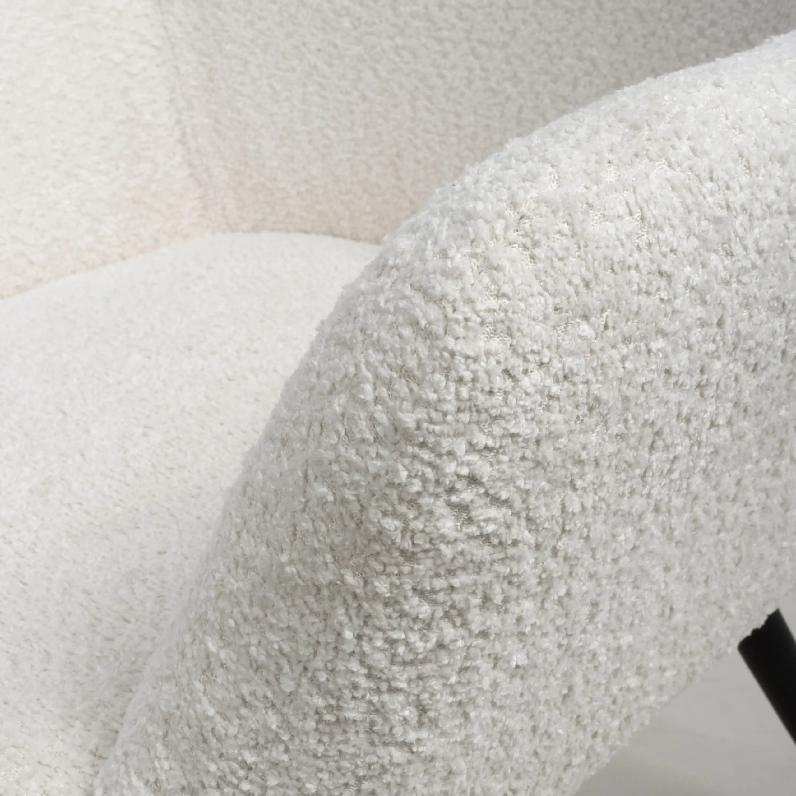 Bordeaux Textured Chenille Effect White Armchair - Image 7