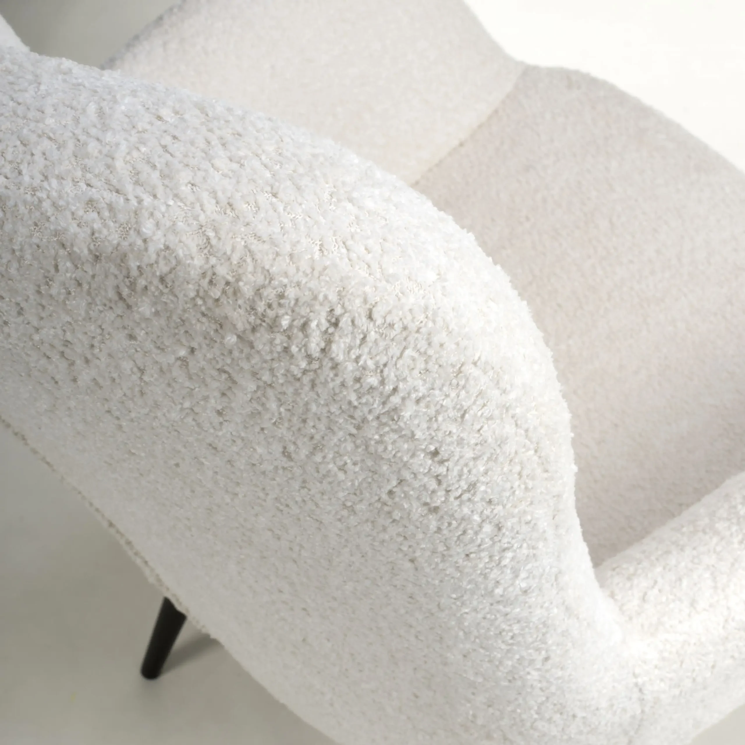 Bordeaux Textured Chenille Effect White Armchair - Image 8