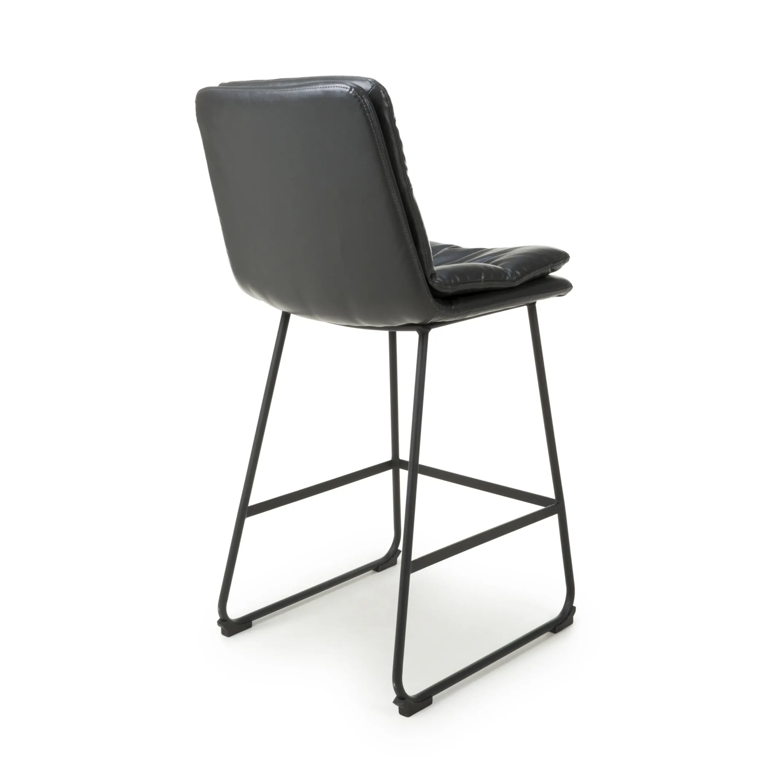 Argyle Leather Effect Dark Grey Bar Chair - Image 2