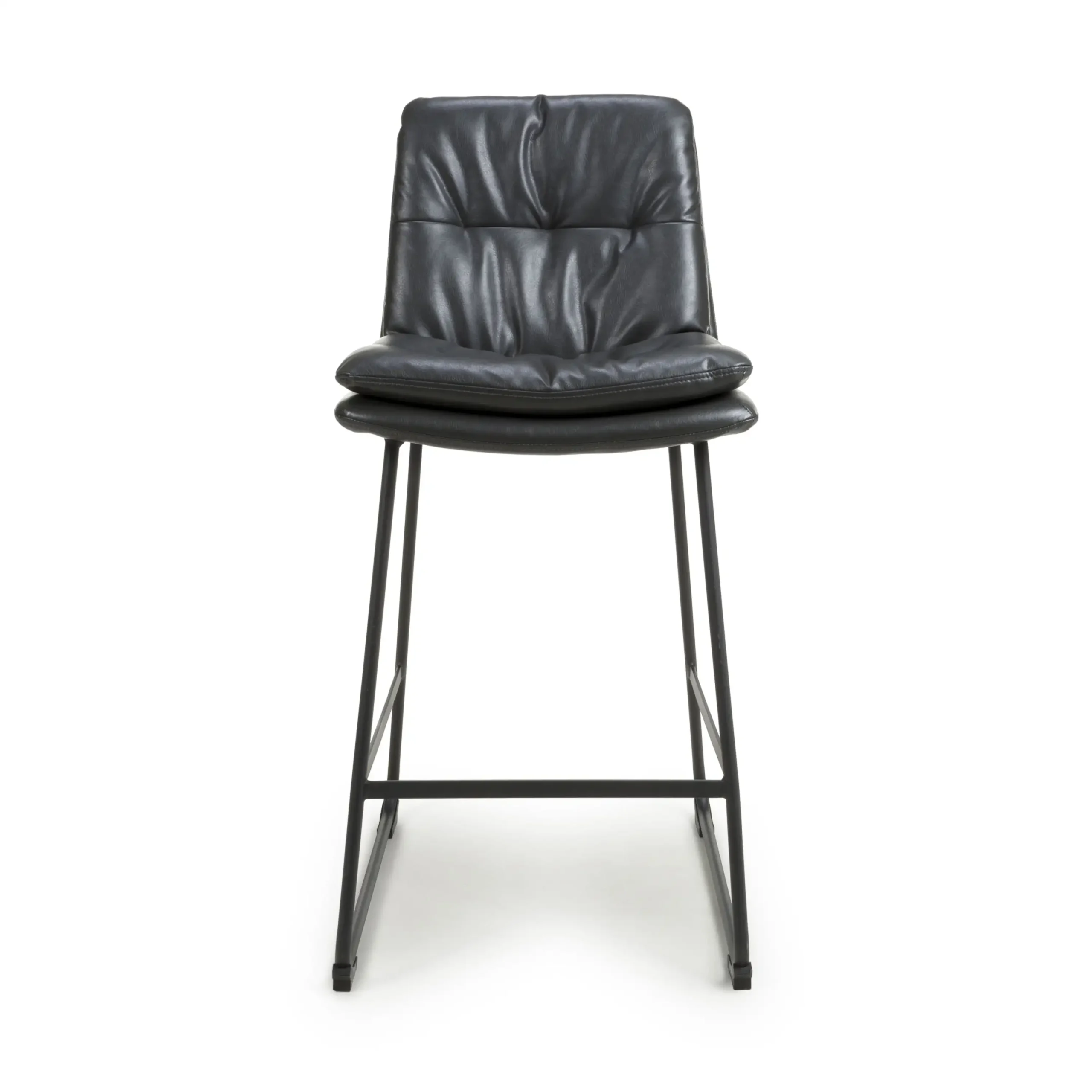 Argyle Leather Effect Dark Grey Bar Chair - Image 4
