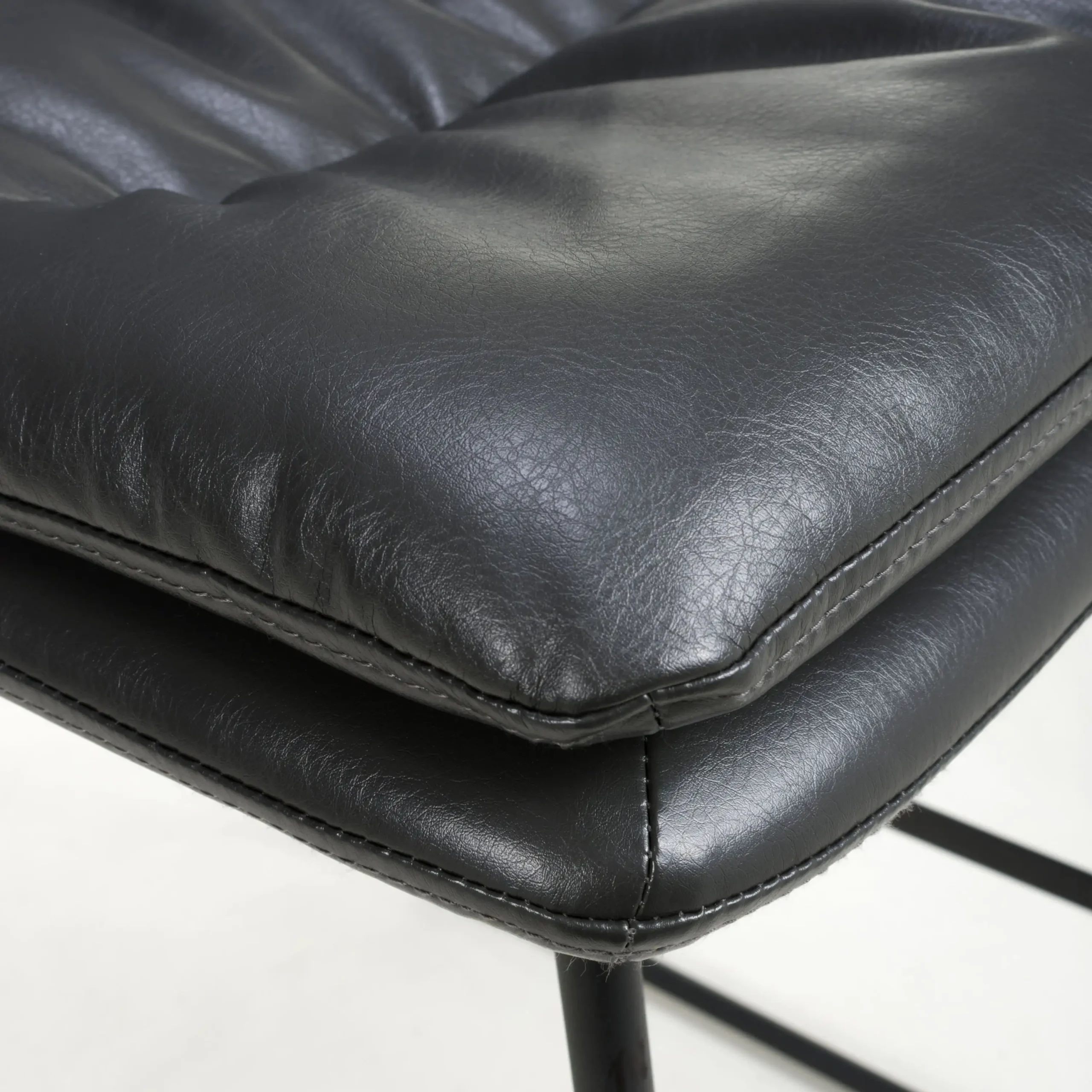 Argyle Leather Effect Dark Grey Bar Chair - Image 6