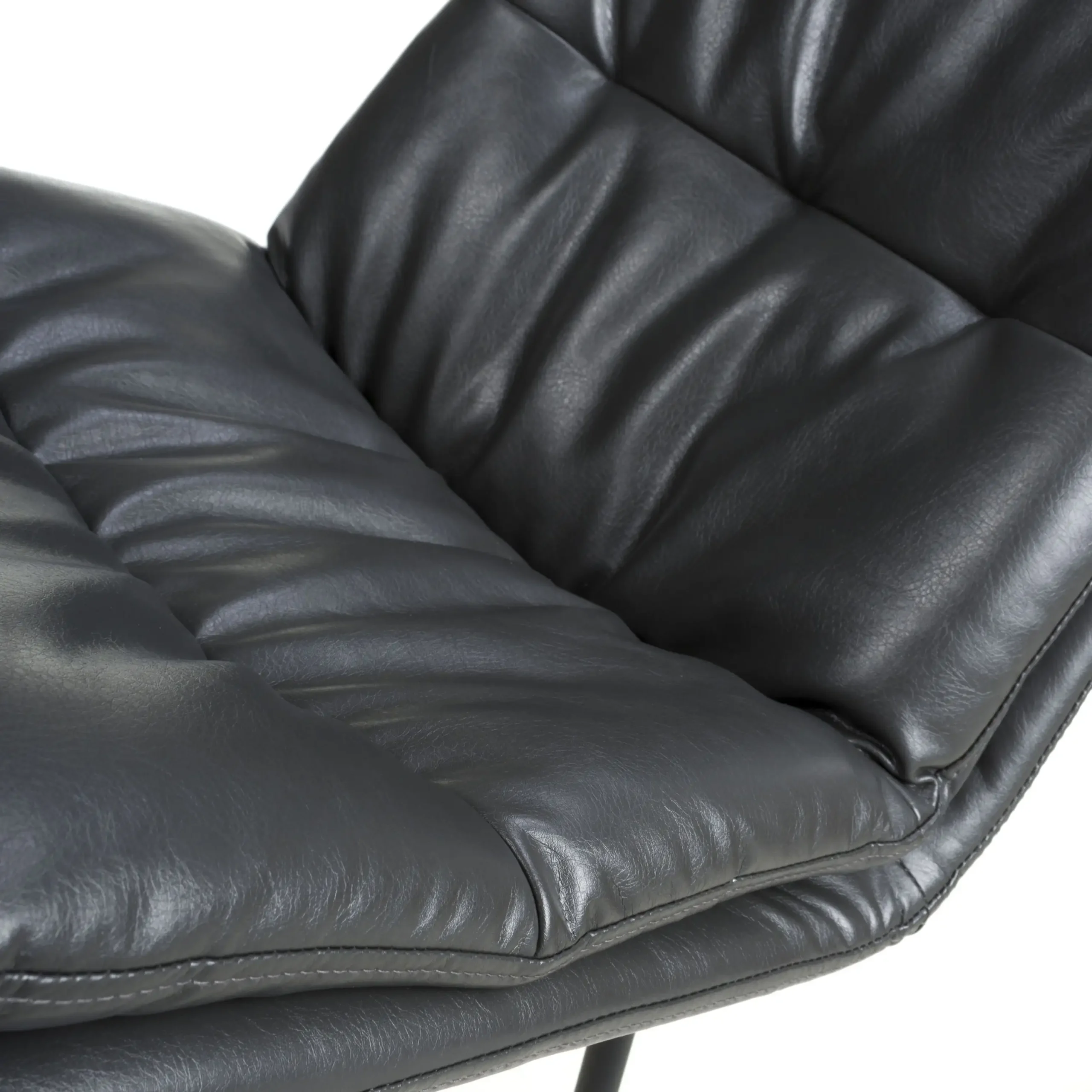 Argyle Leather Effect Dark Grey Bar Chair - Image 7