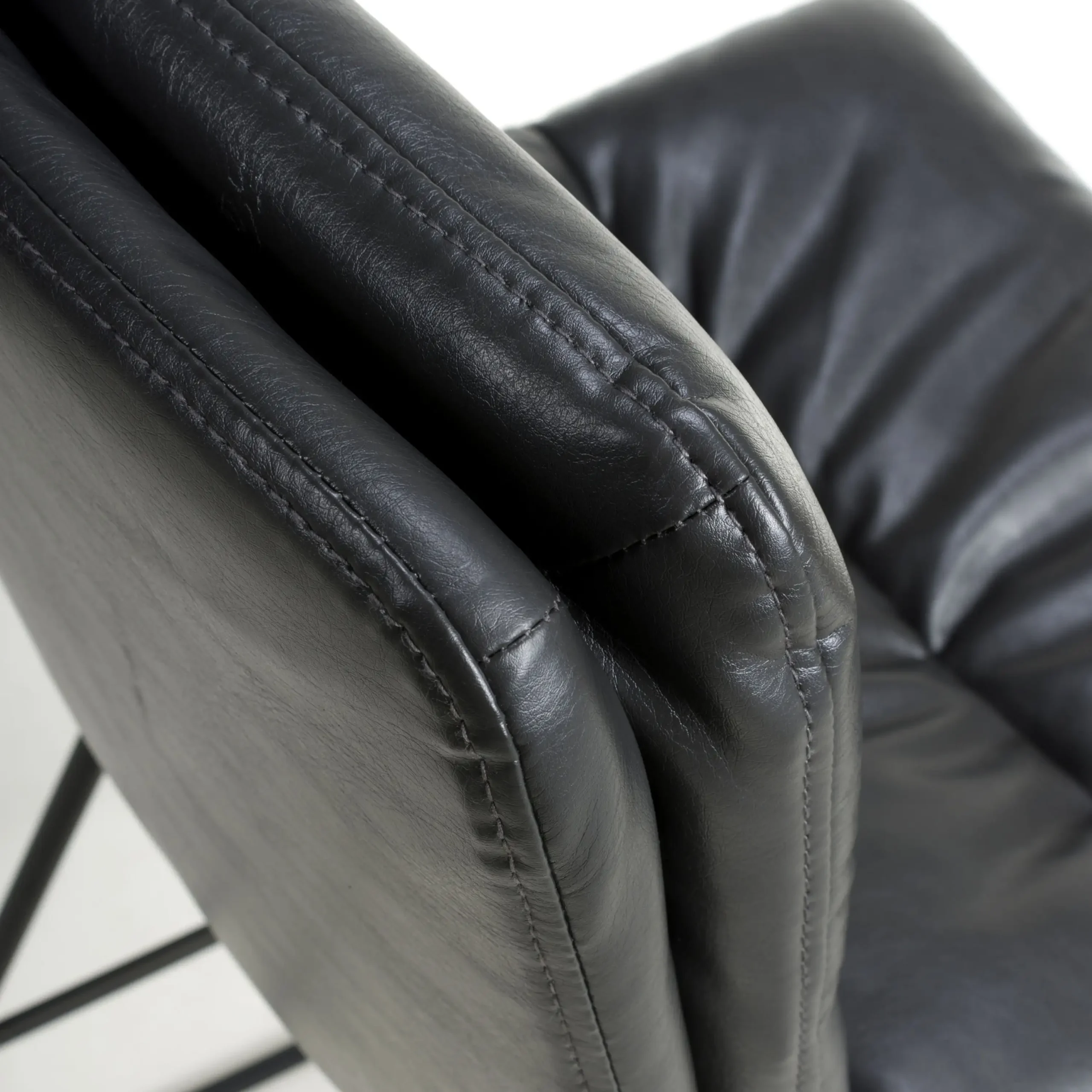 Argyle Leather Effect Dark Grey Bar Chair - Image 8