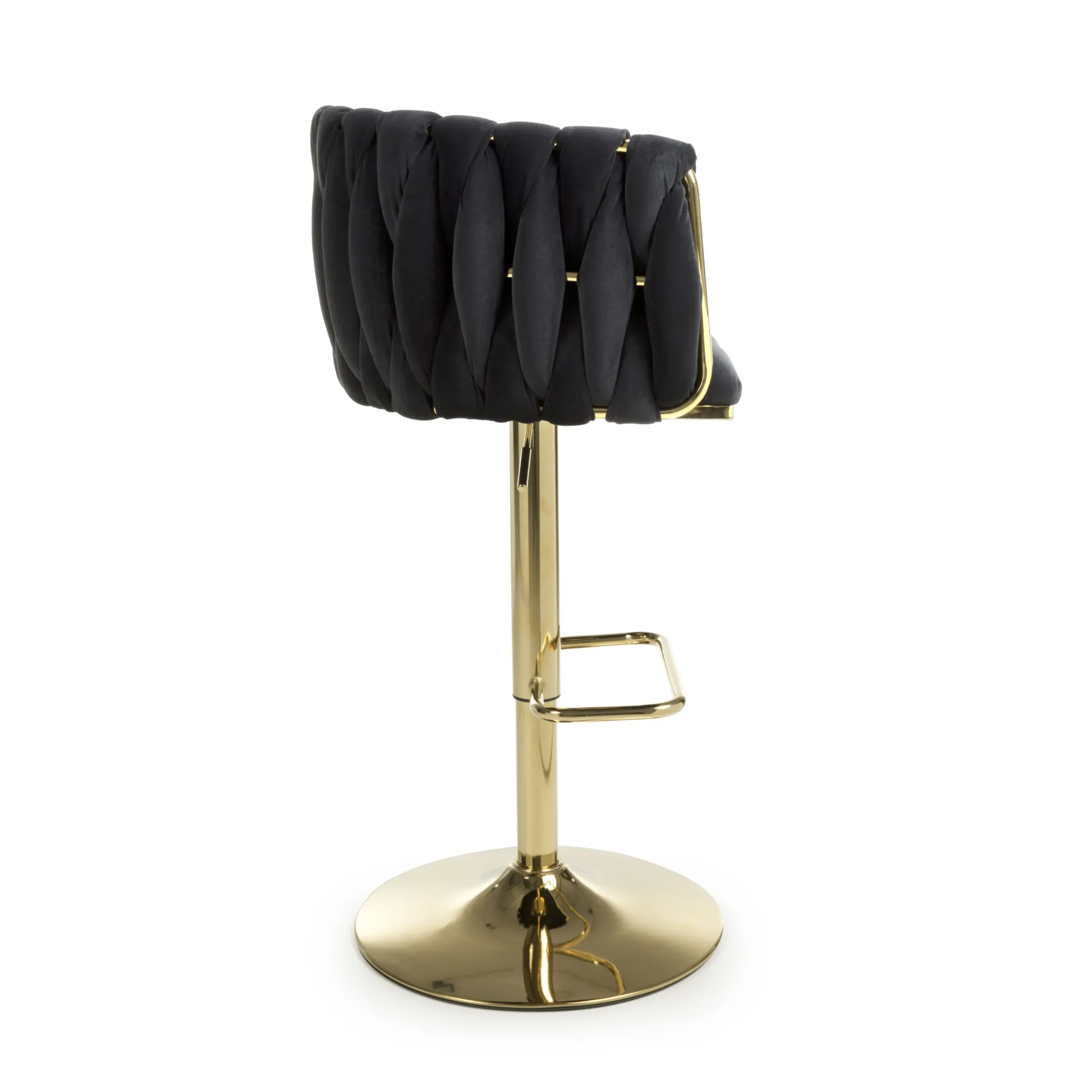 Bellaire Brushed Velvet Black Bar Stool - Image 3