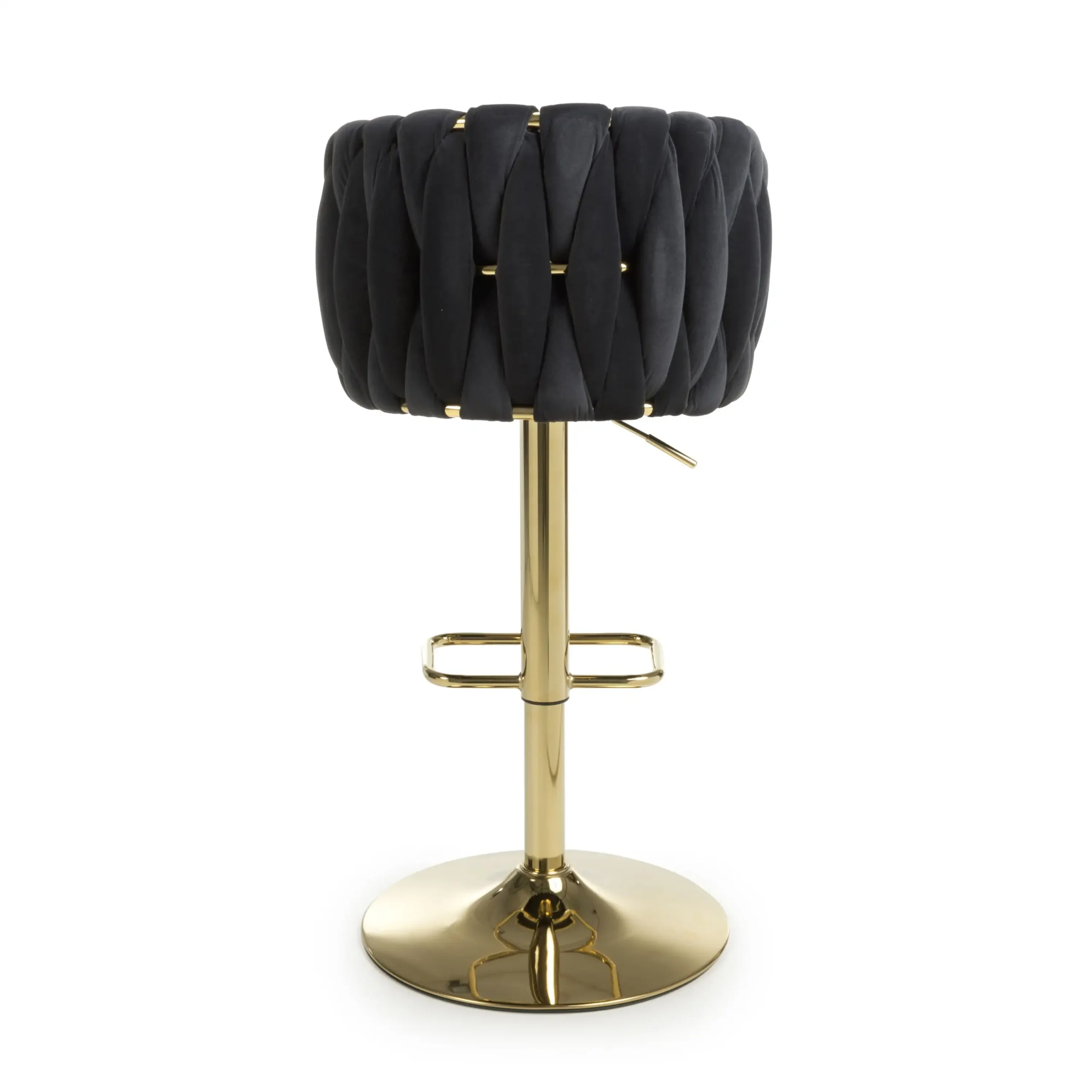 Bellaire Brushed Velvet Black Bar Stool - Image 5