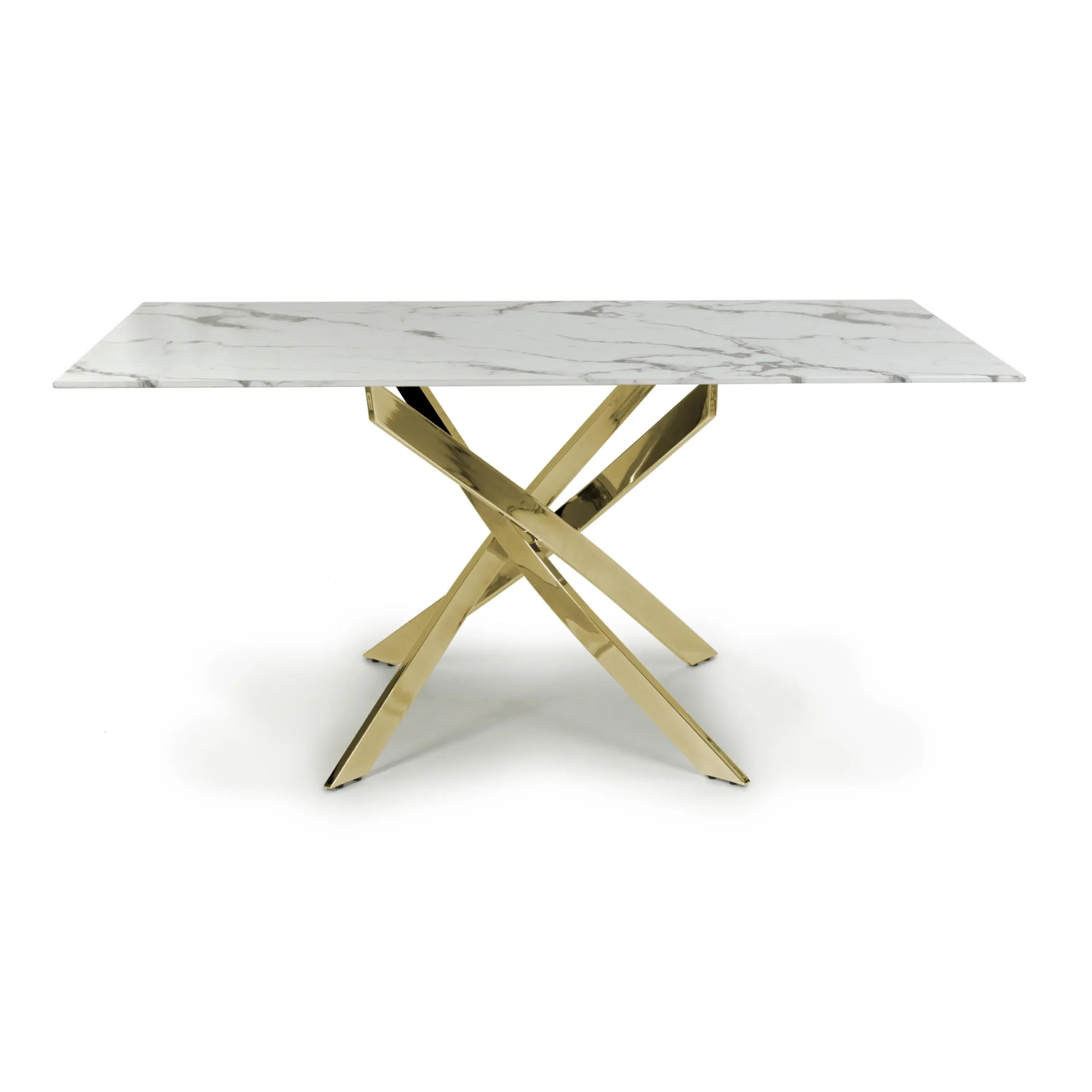 Astoria Medium 1.6m White/Gold Dining Table - Image 2