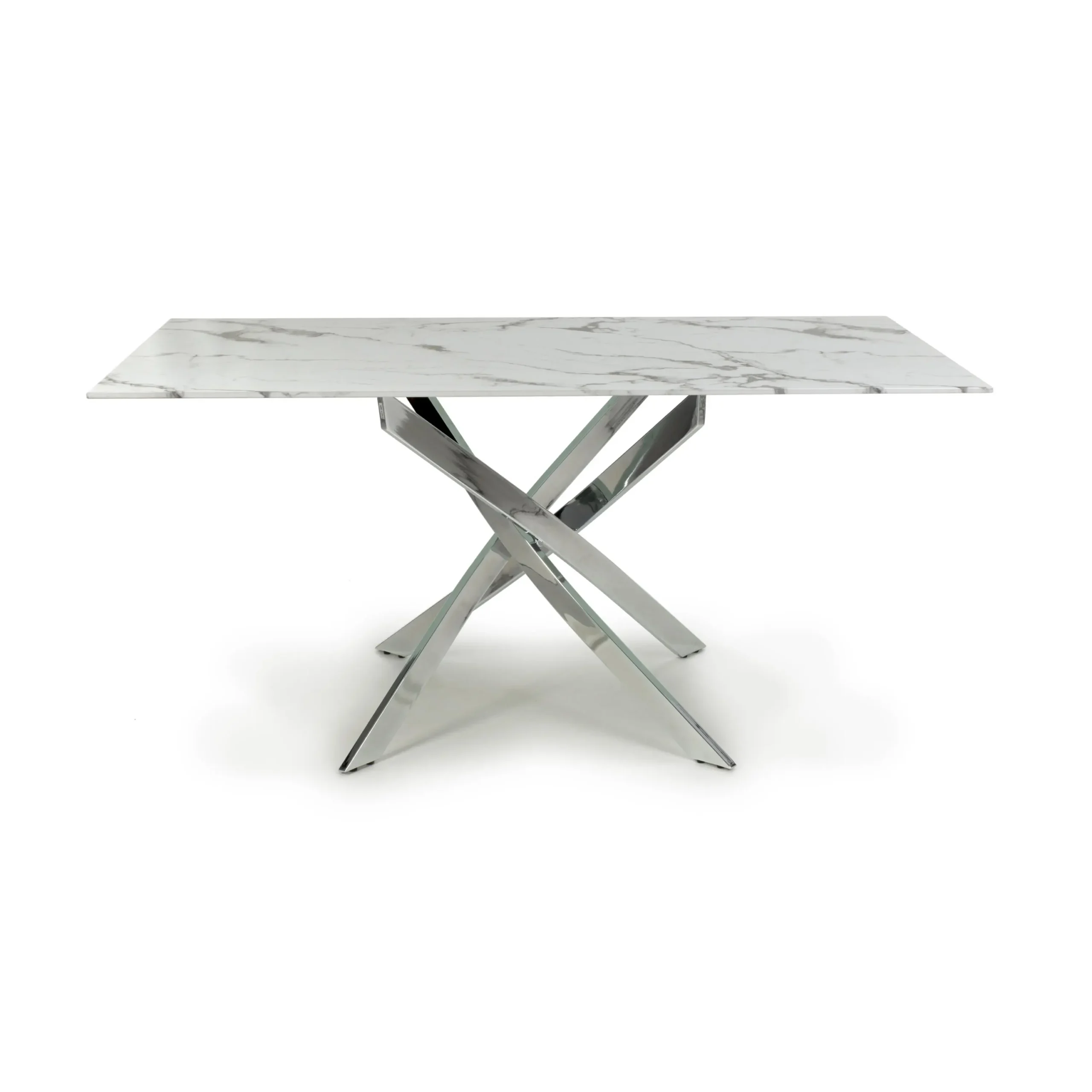Astoria Medium 1.6m White/Chrome Dining Table - Image 2