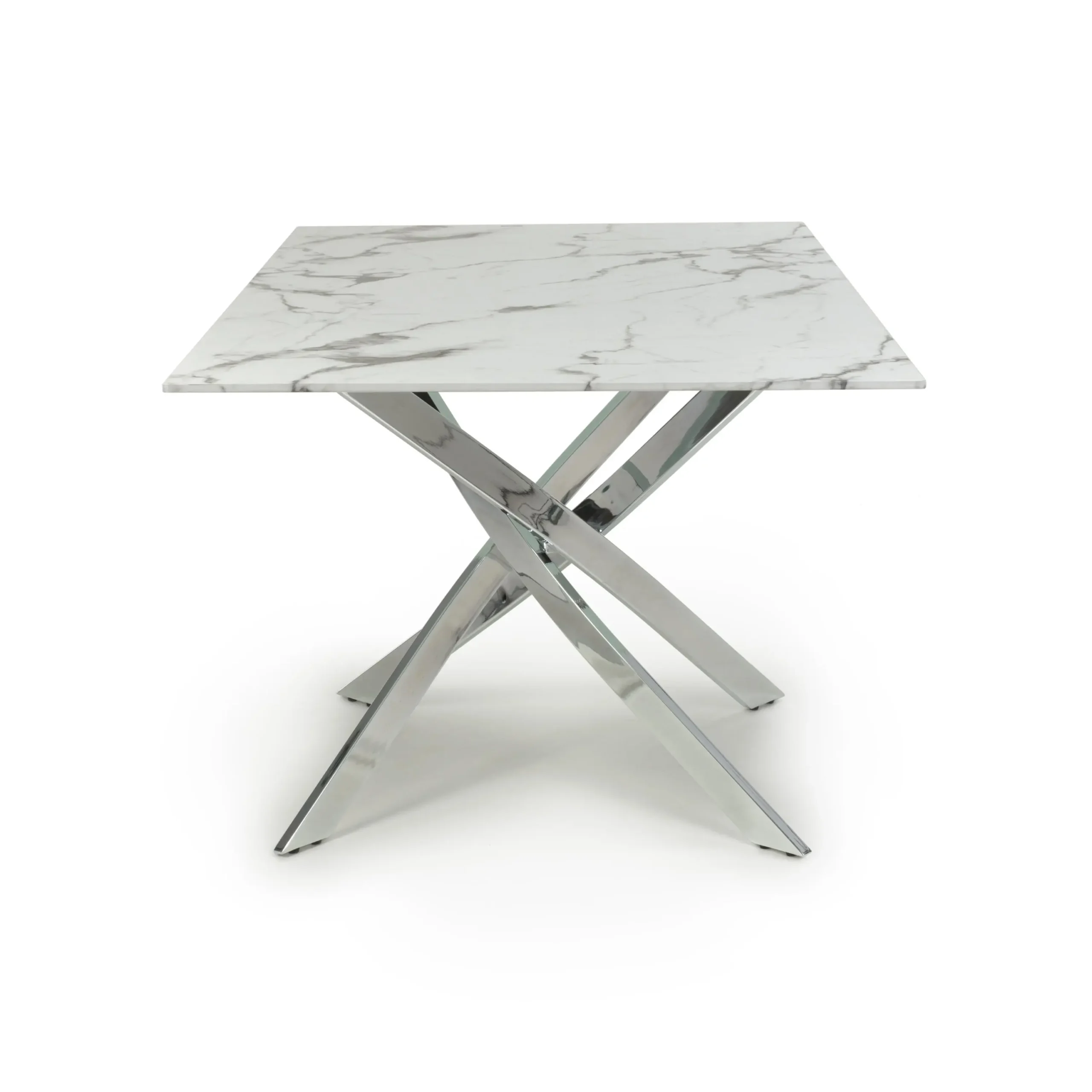 Astoria Medium 1.6m White/Chrome Dining Table - Image 3
