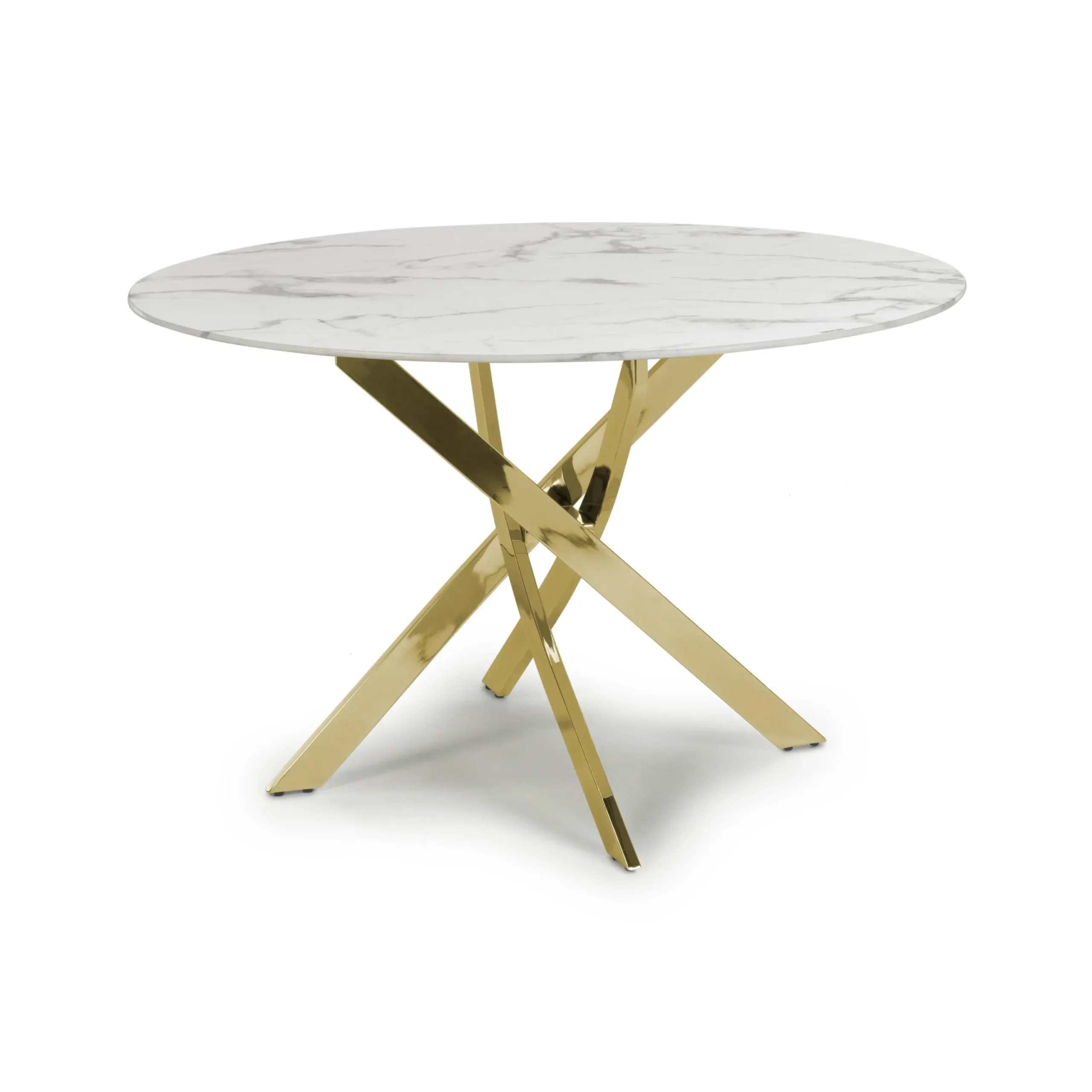 Astoria Round White/Gold Dining Table - Image 2