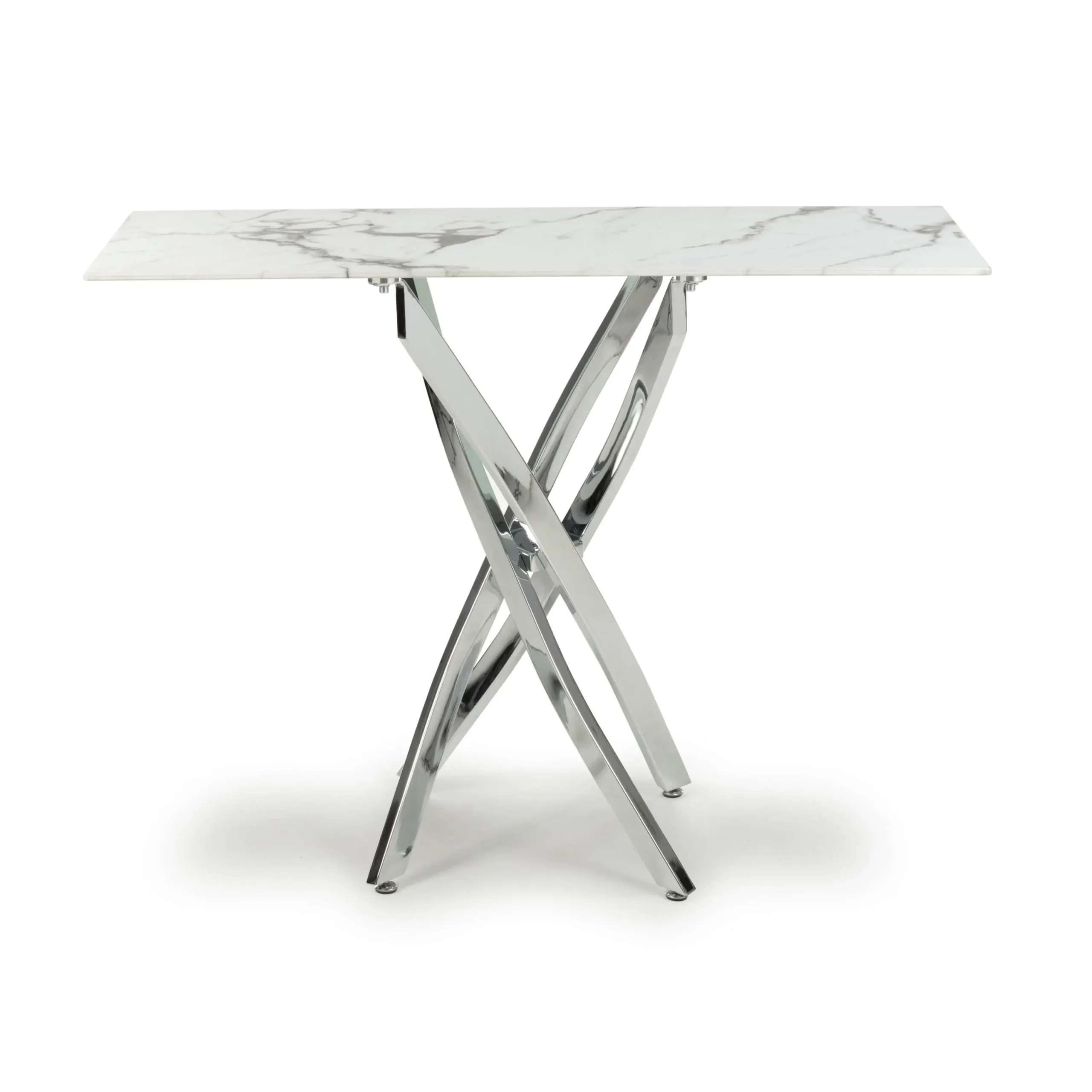 Astoria White/Chrome Console Table - Image 2