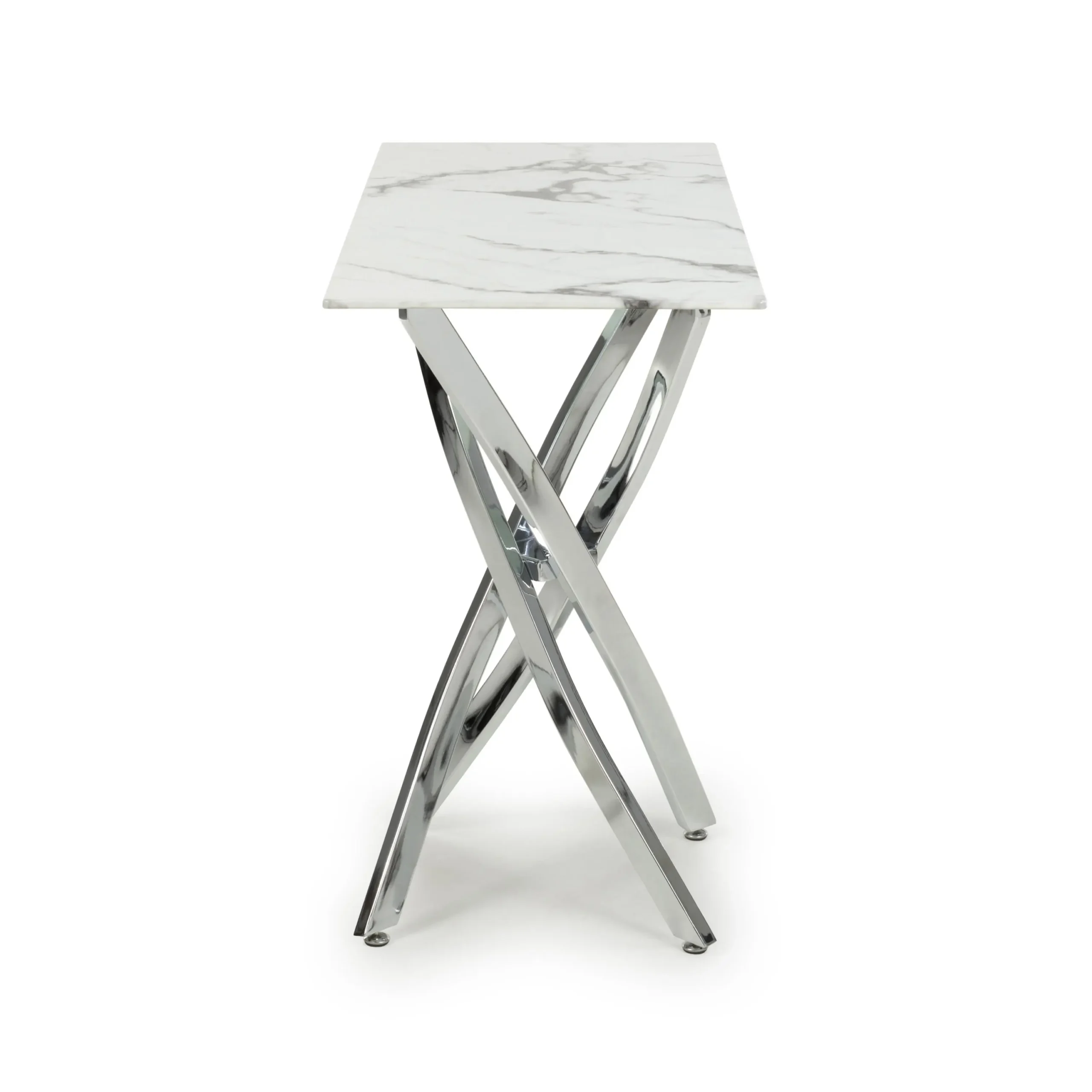 Astoria White/Chrome Console Table - Image 3