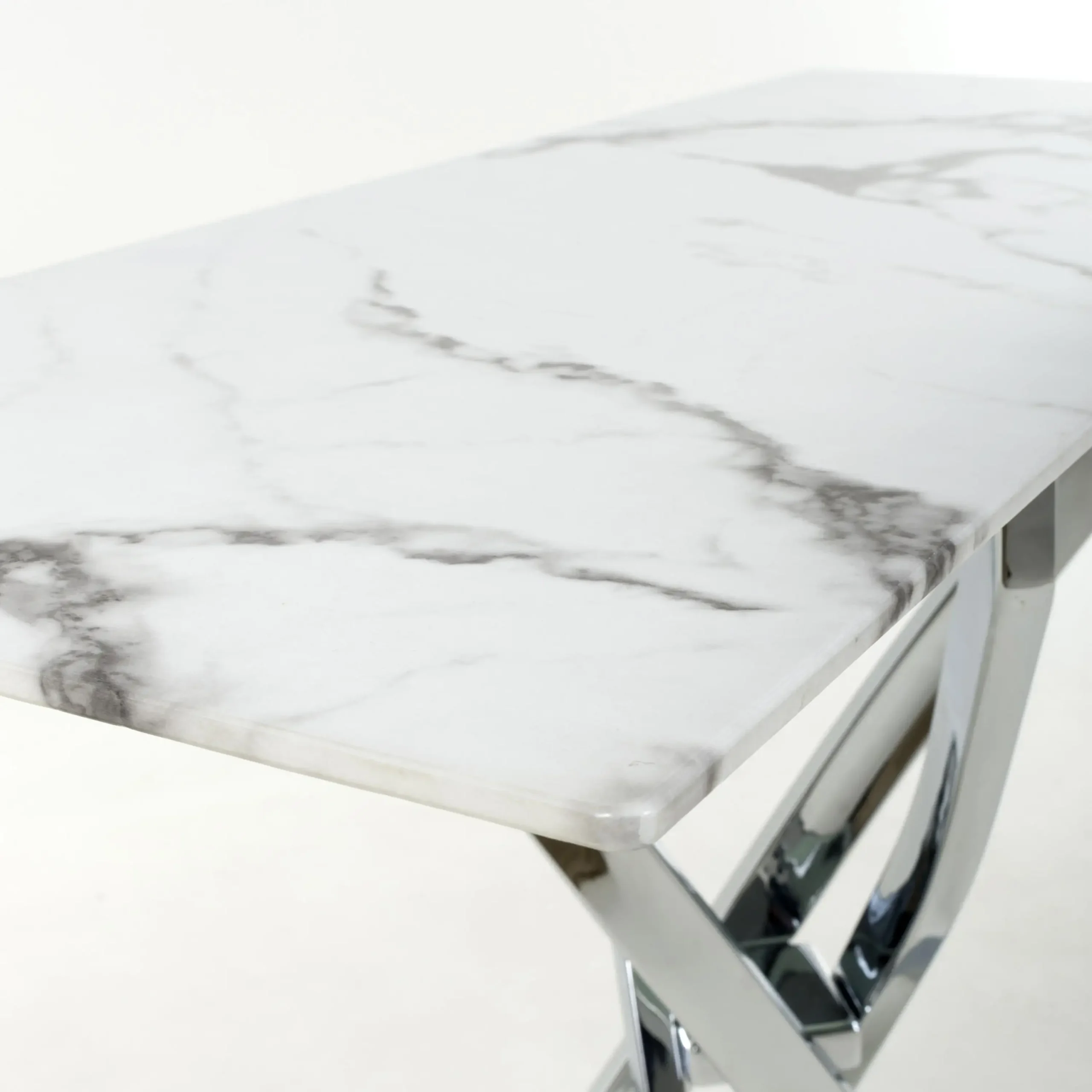 Astoria White/Chrome Console Table - Image 4