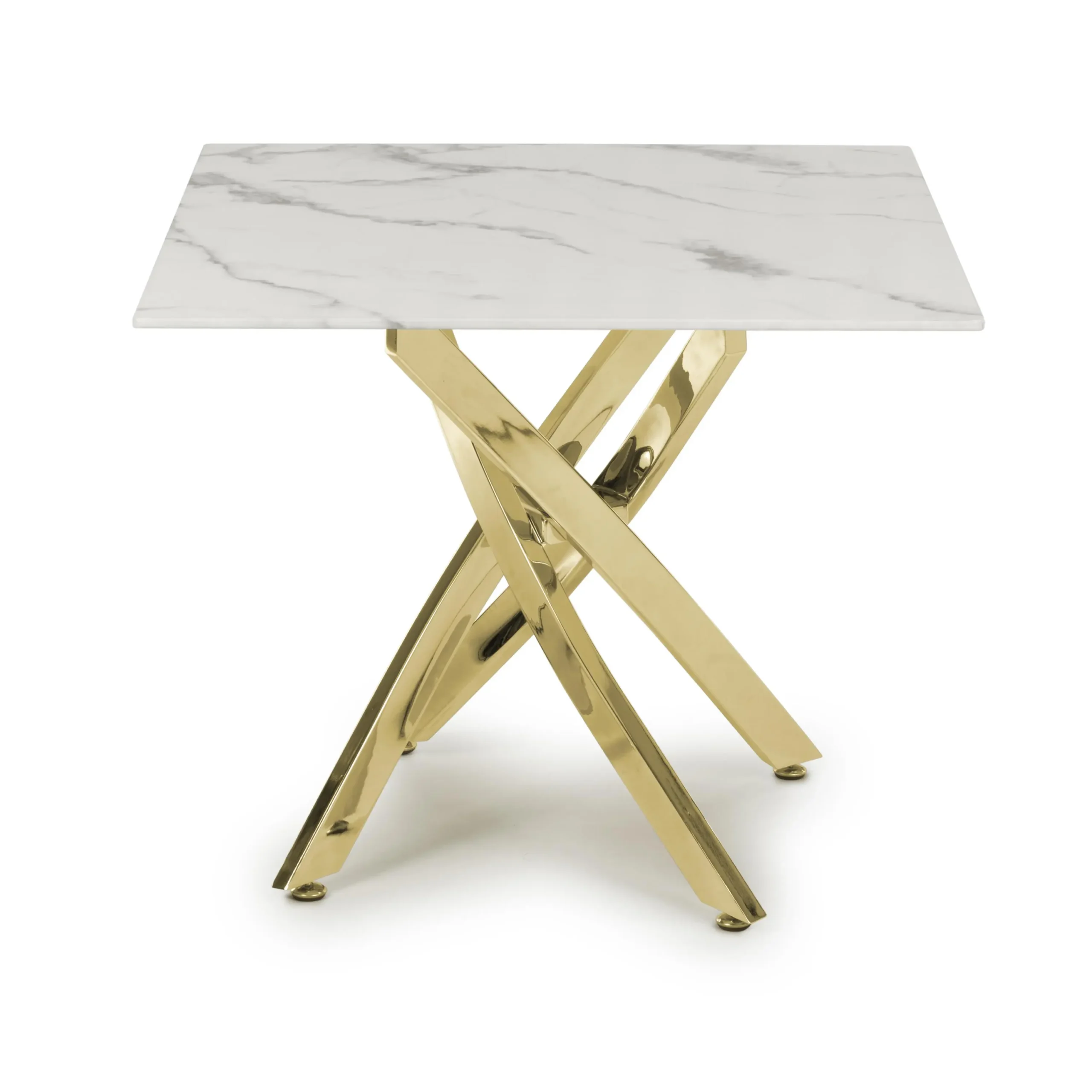 Astoria Square White/Gold End Table - Image 2