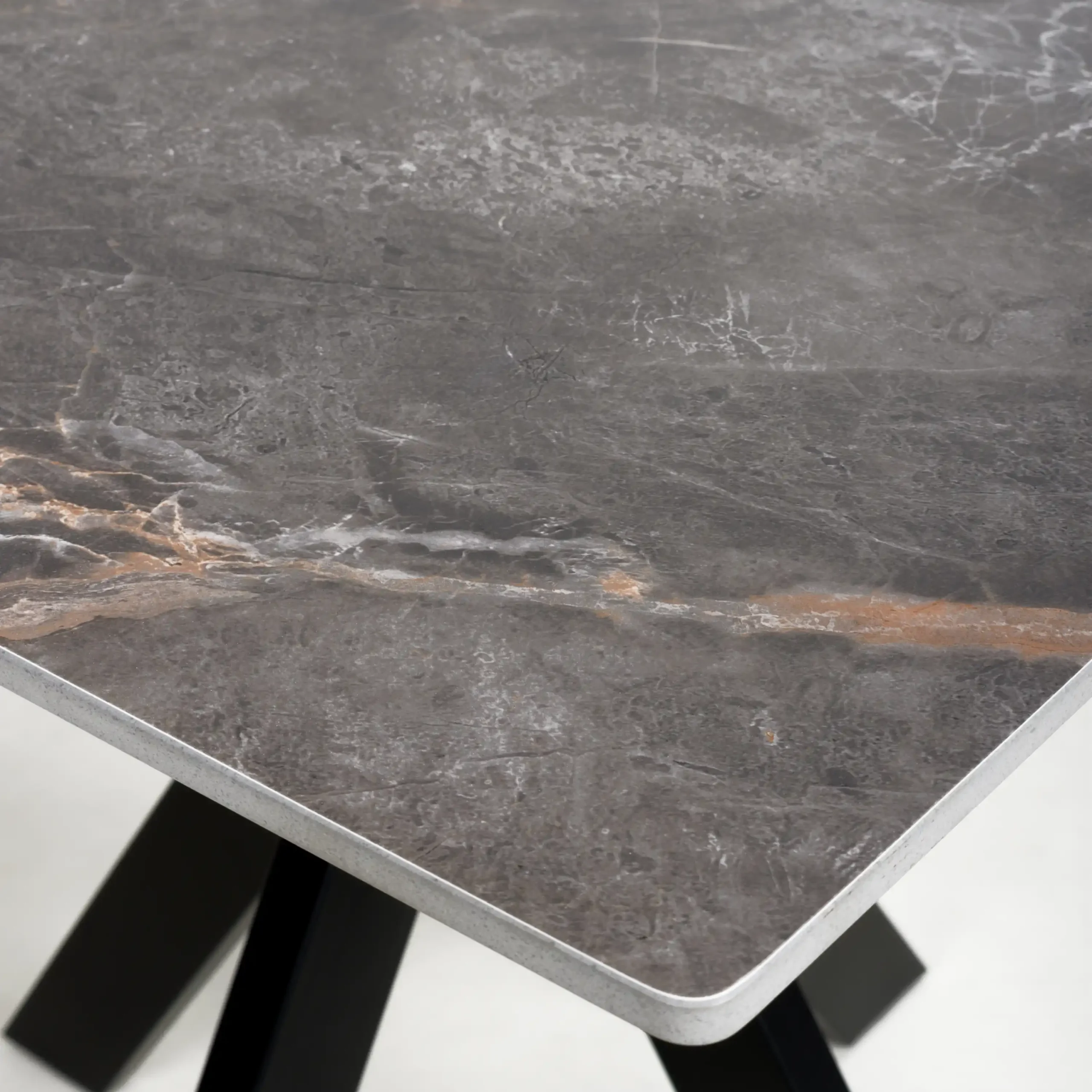 Tokyo Square 80cm Ceramic Grey Dining Table - Image 4