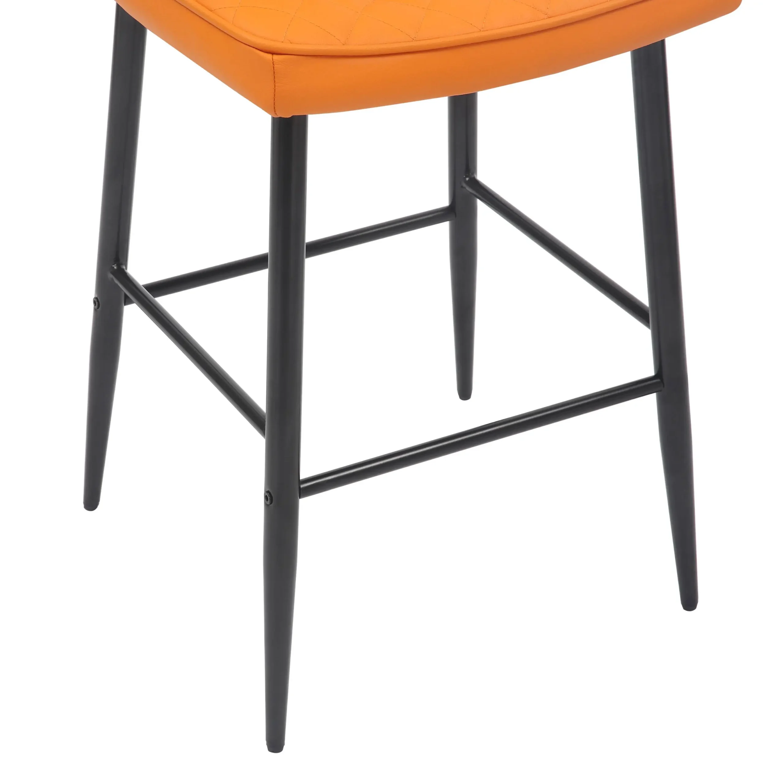 Garrick Real Leather Orange Bar Stool - Image 5