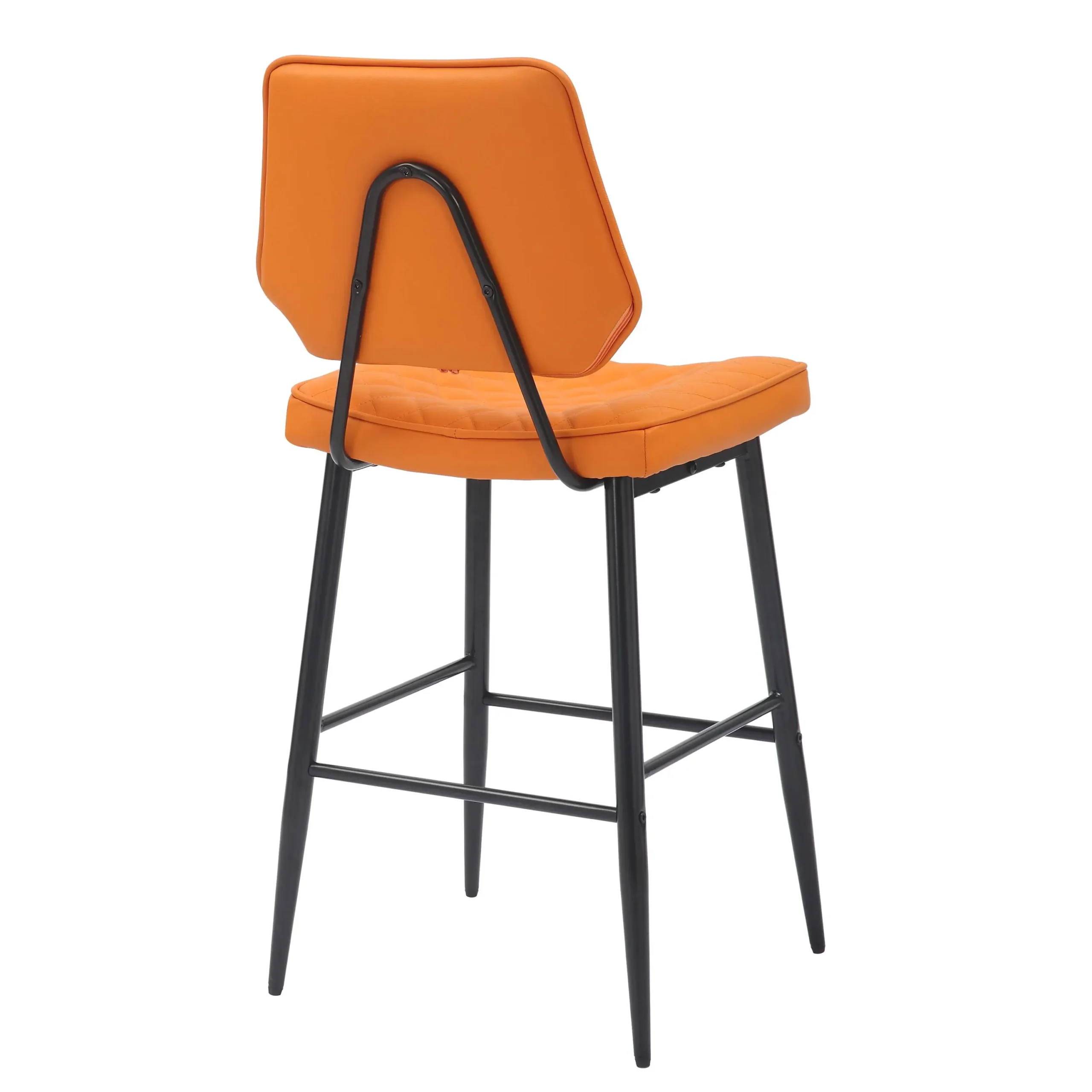 Garrick Real Leather Orange Bar Stool - Image 6