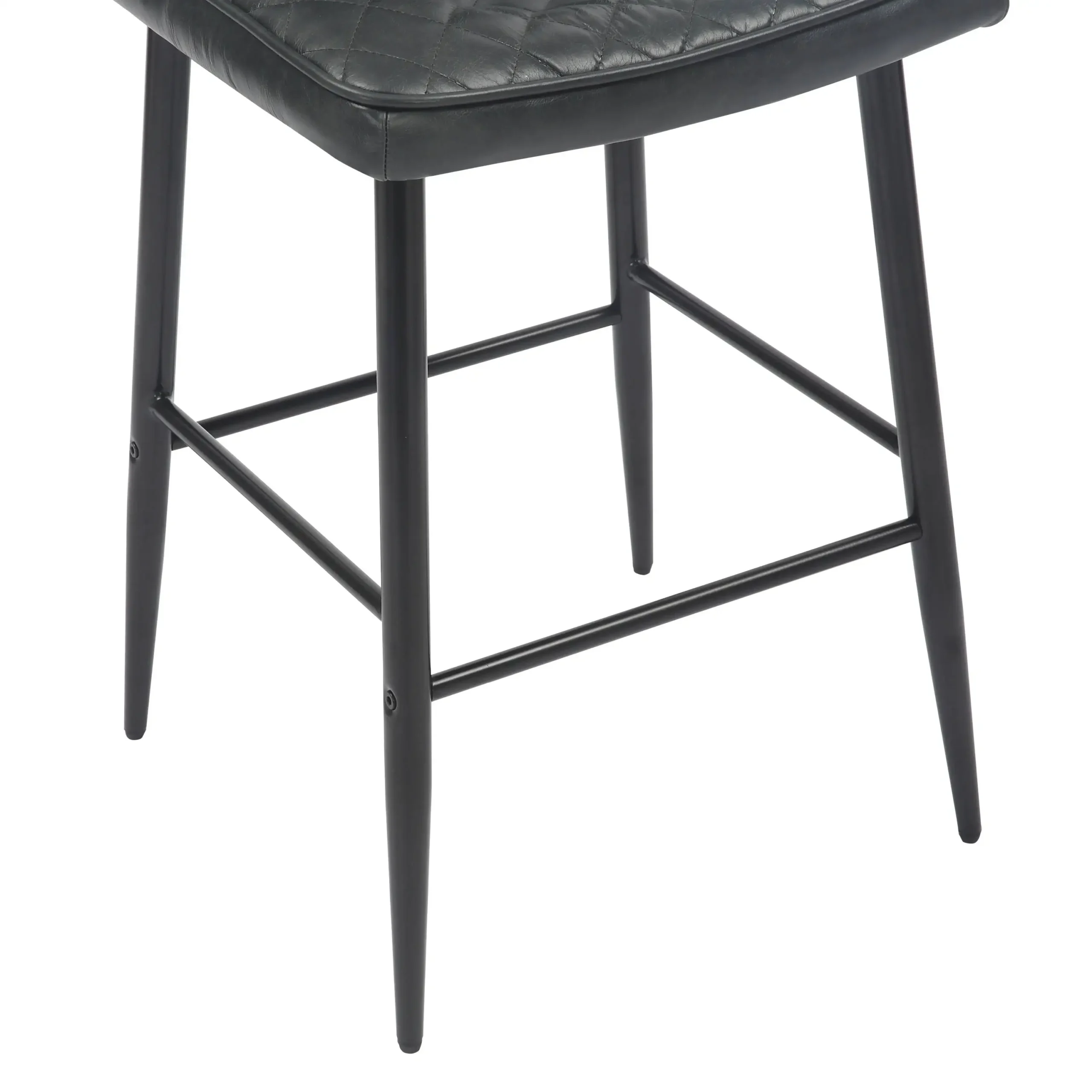 Garrick Real Leather Black Bar Stool - Image 4