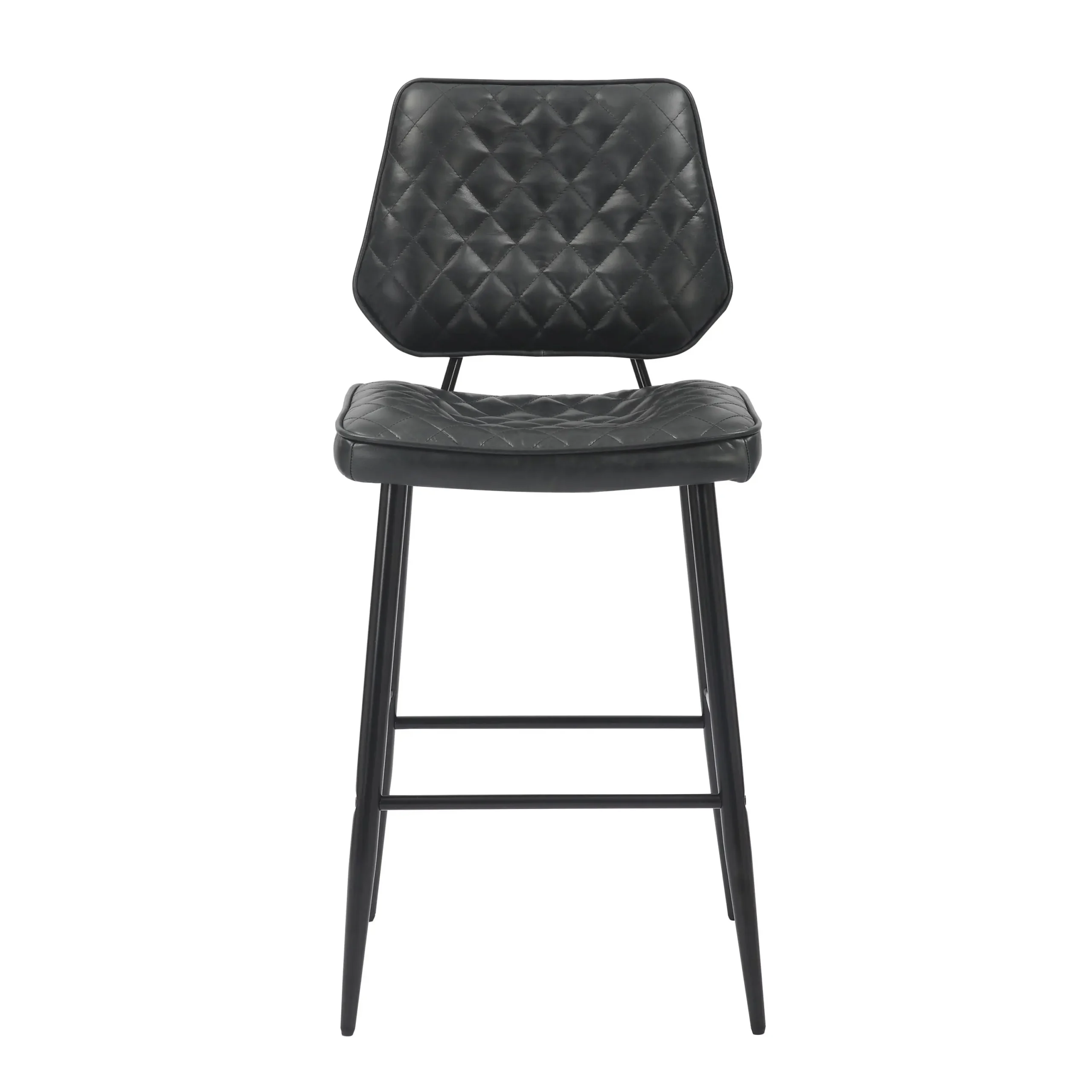 Garrick Real Leather Black Bar Stool - Image 5